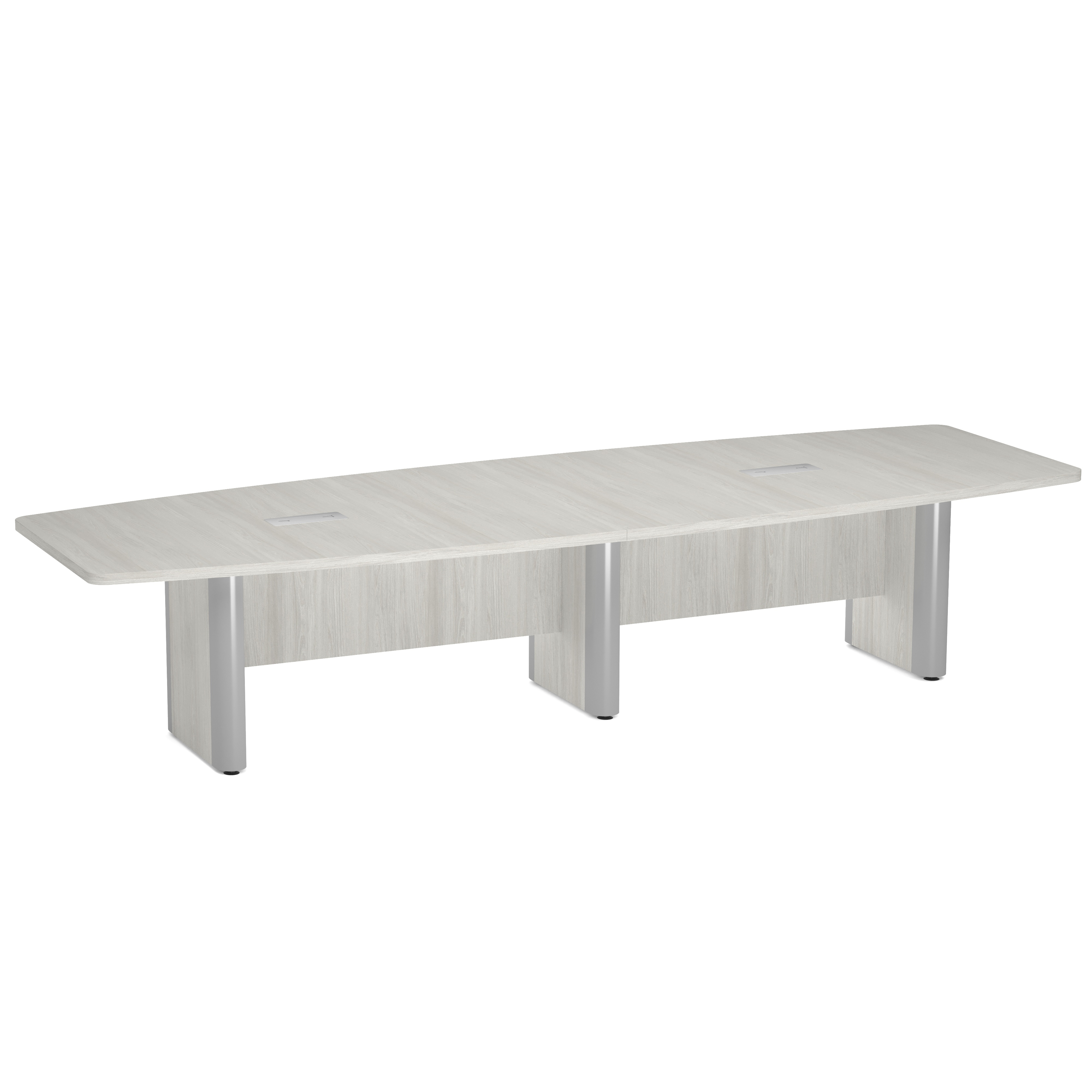 OfficeSource | OS Conference Tables | Boat Shaped Conference Table with Elliptical Base - Arcadia White
