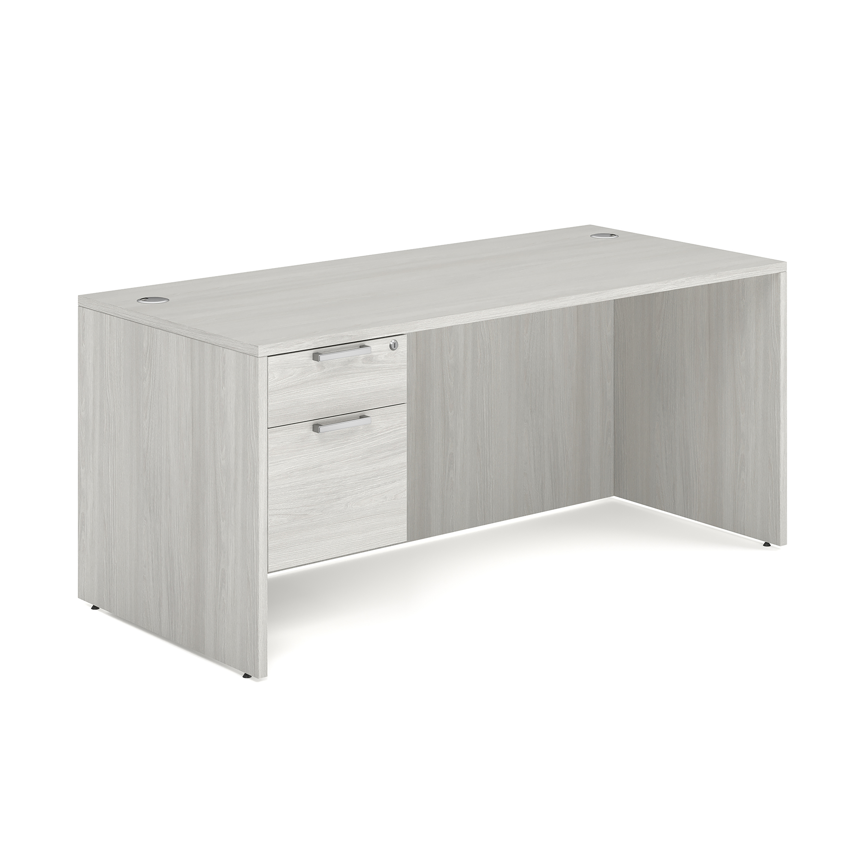 OfficeSource OS Laminate Collection Single 3/4 Pedestal Desk - 66" x 30"