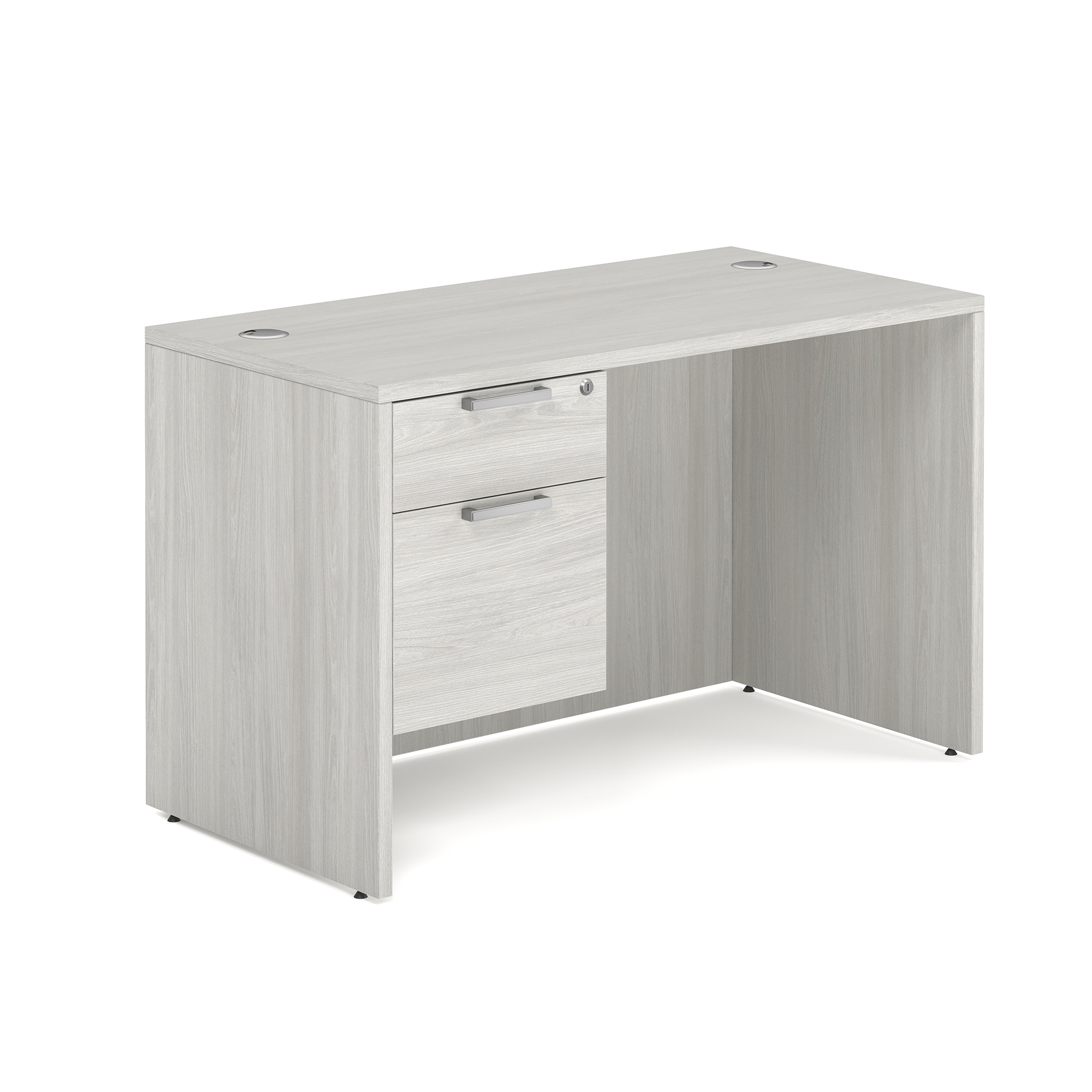OS Laminate Single 3/4 Pedestal Desk - 48'' x 24'' - Arcadia White