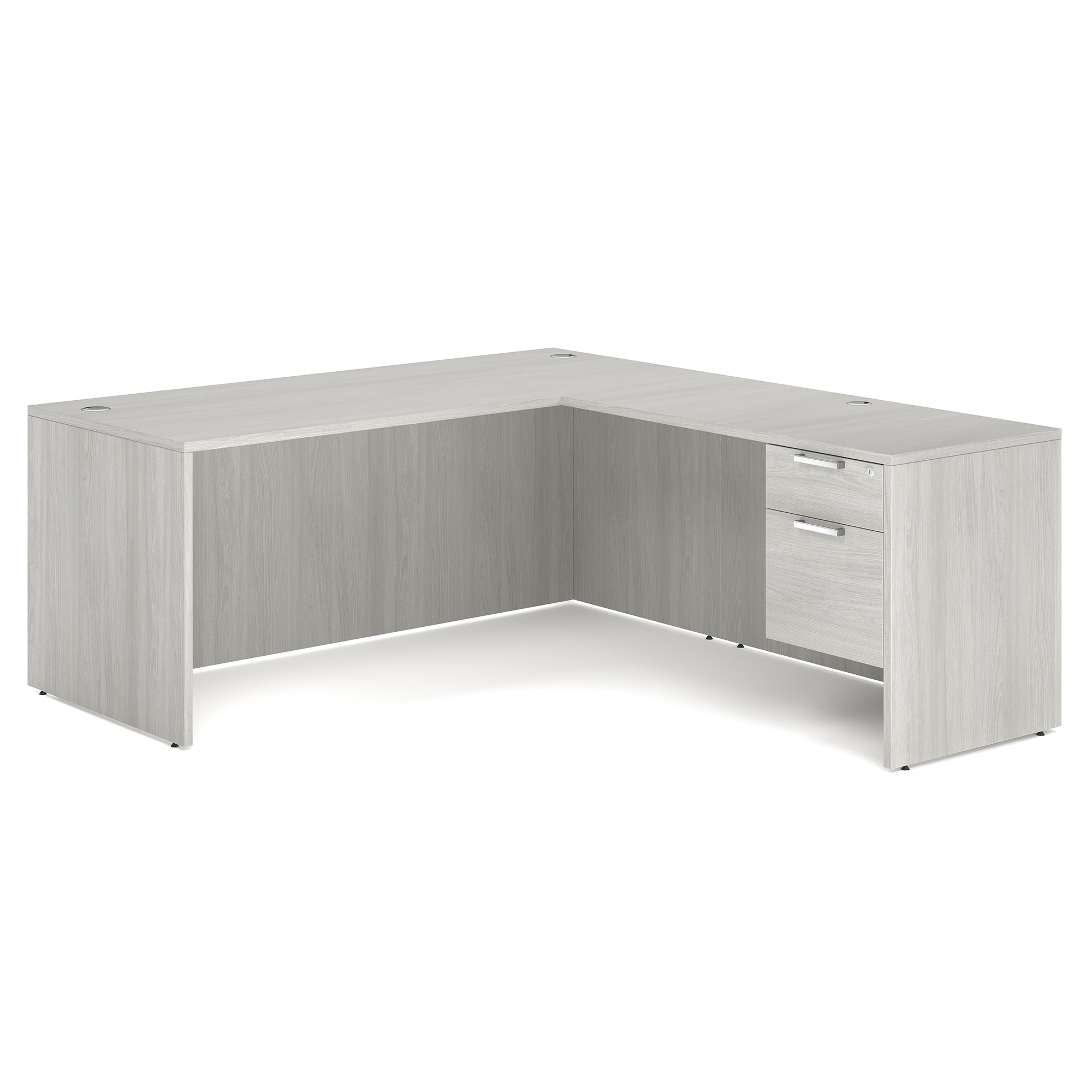 OfficeSource | OS Laminate Collection | Single 3/4 Pedestal ''L'' Desk - 71'' x 30''