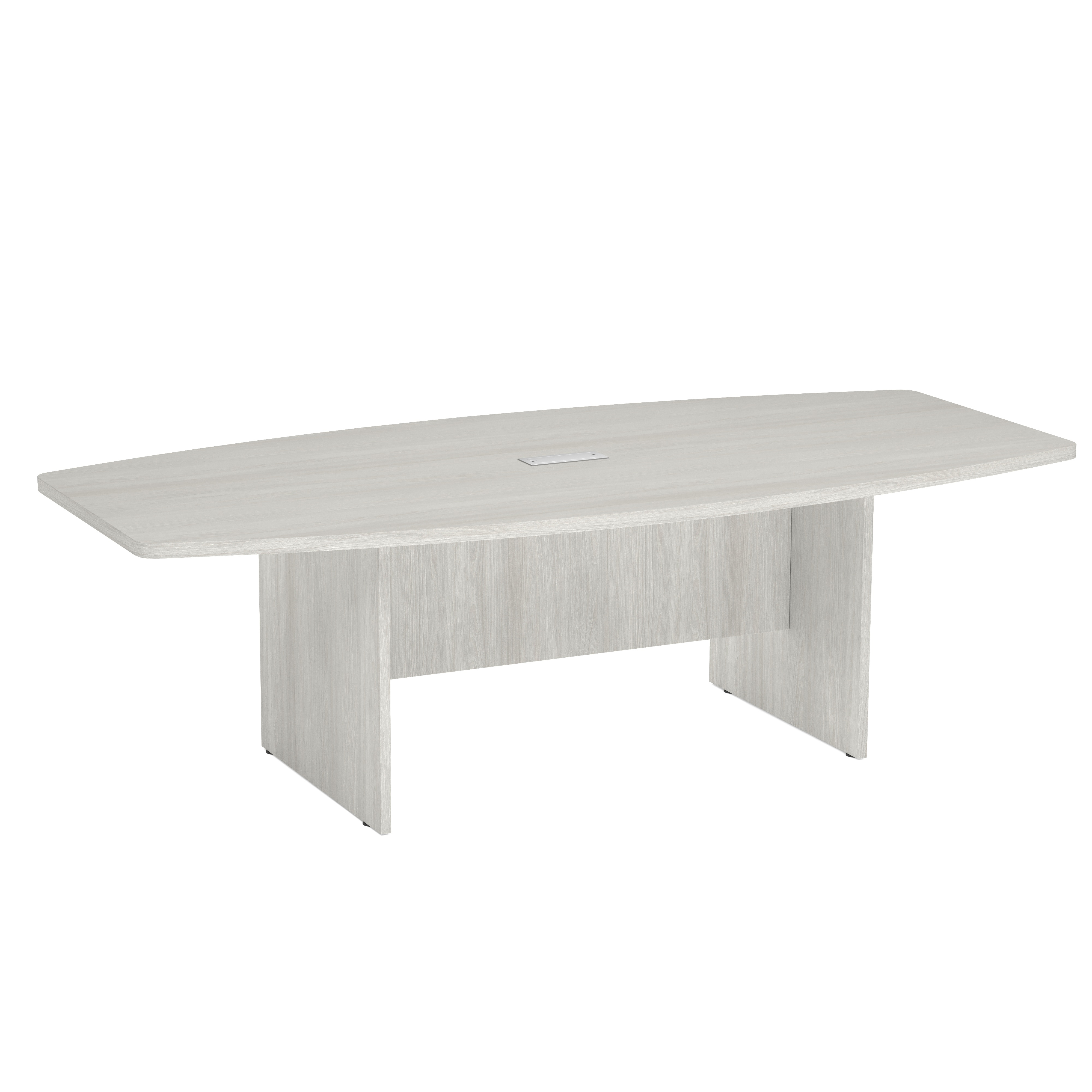 OfficeSource | OS Conference Tables | Boat Shaped Conference Table with Slab Base - 95'' - Arcadia White