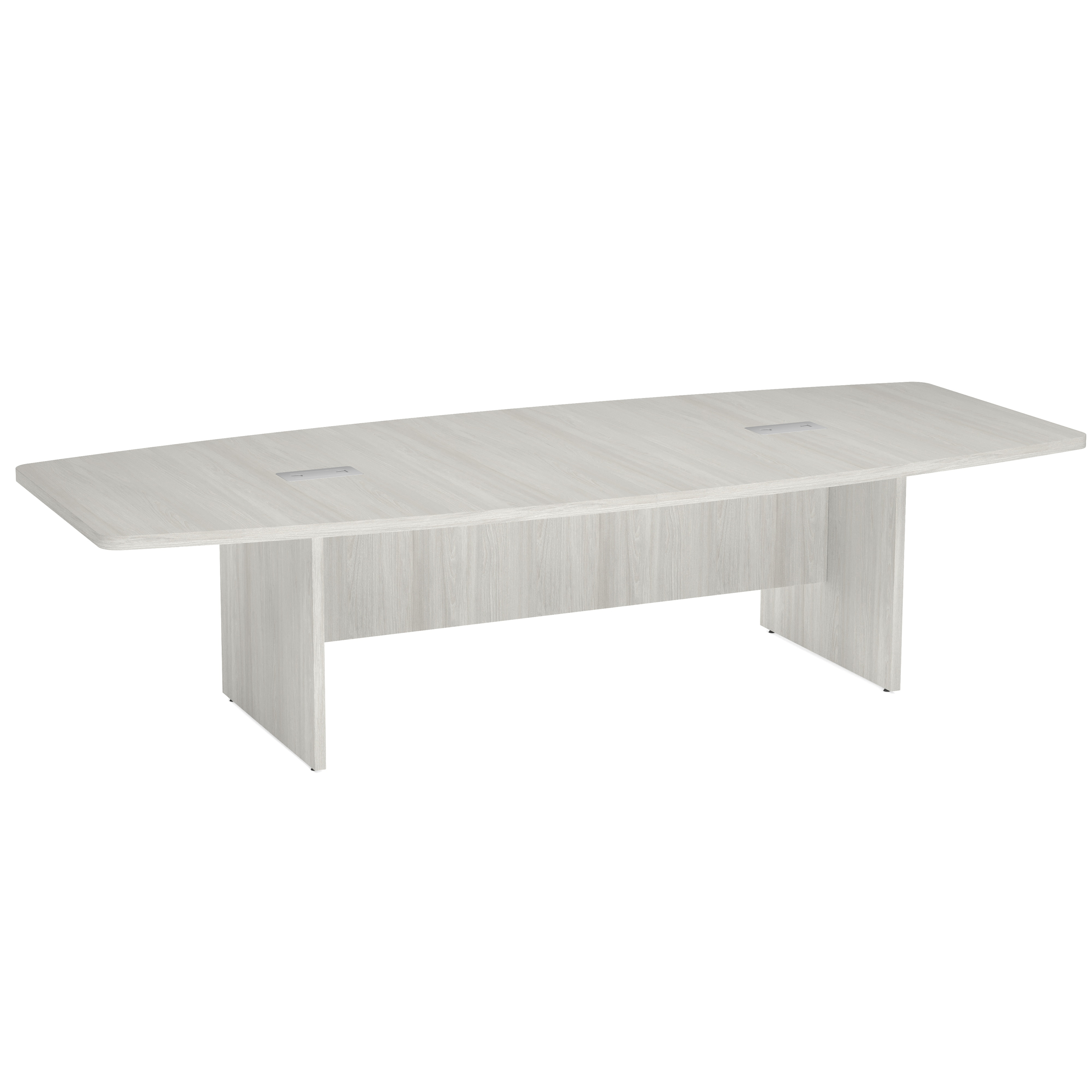 OfficeSource | OS Conference Tables | Boat Shaped Conference Table with Slab Base - 10' - Arcadia White