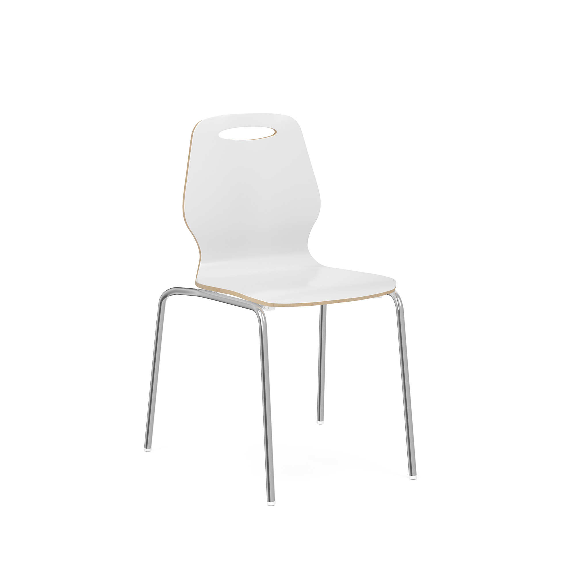 Shay Hourglass Bentwood Standard Height Café Chair - Set of 2 - White - Chrome
