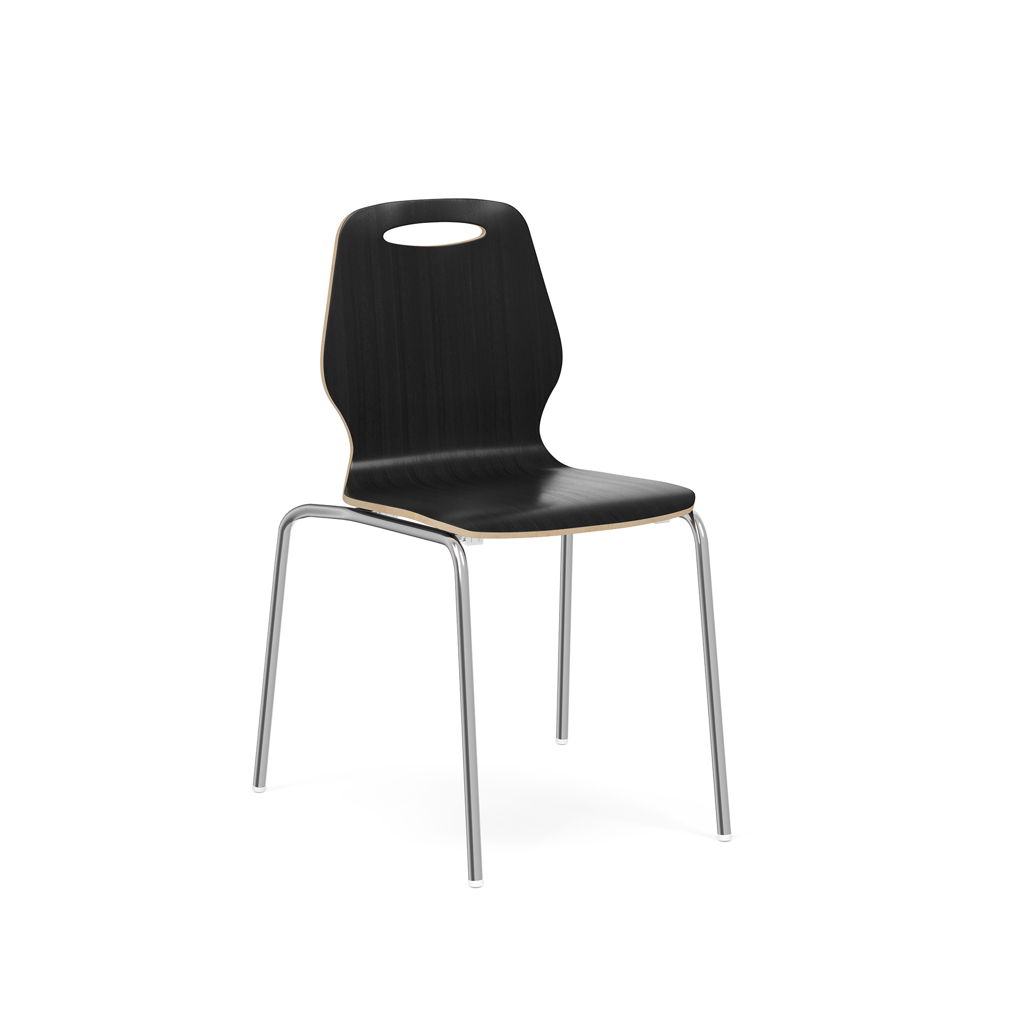 Shay Hourglass Bentwood Standard Height Café Chair - Set of 2 - Carbon Gray - Chrome