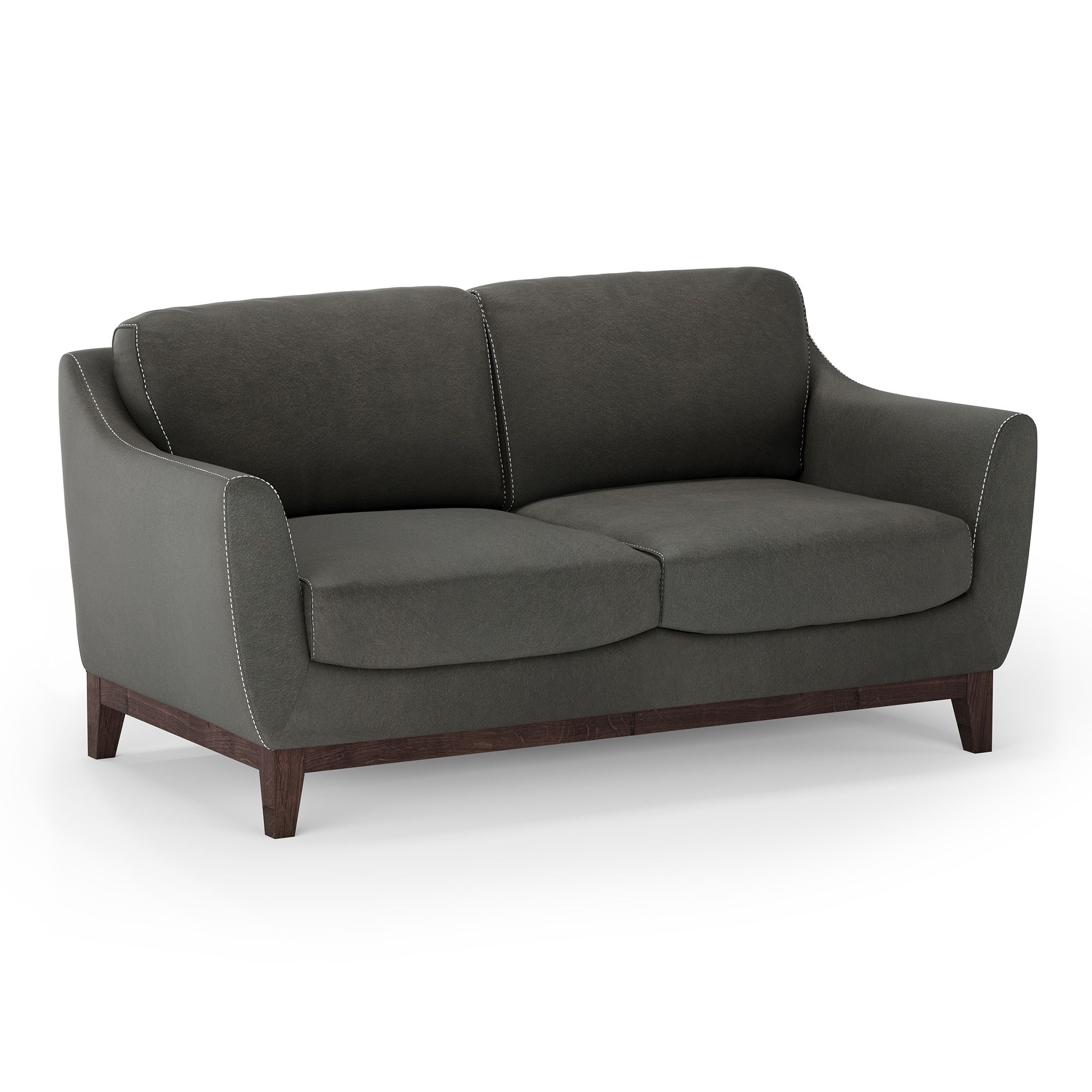 OfficeSource Harper Loveseat - Smoke PU Leather - Mocha