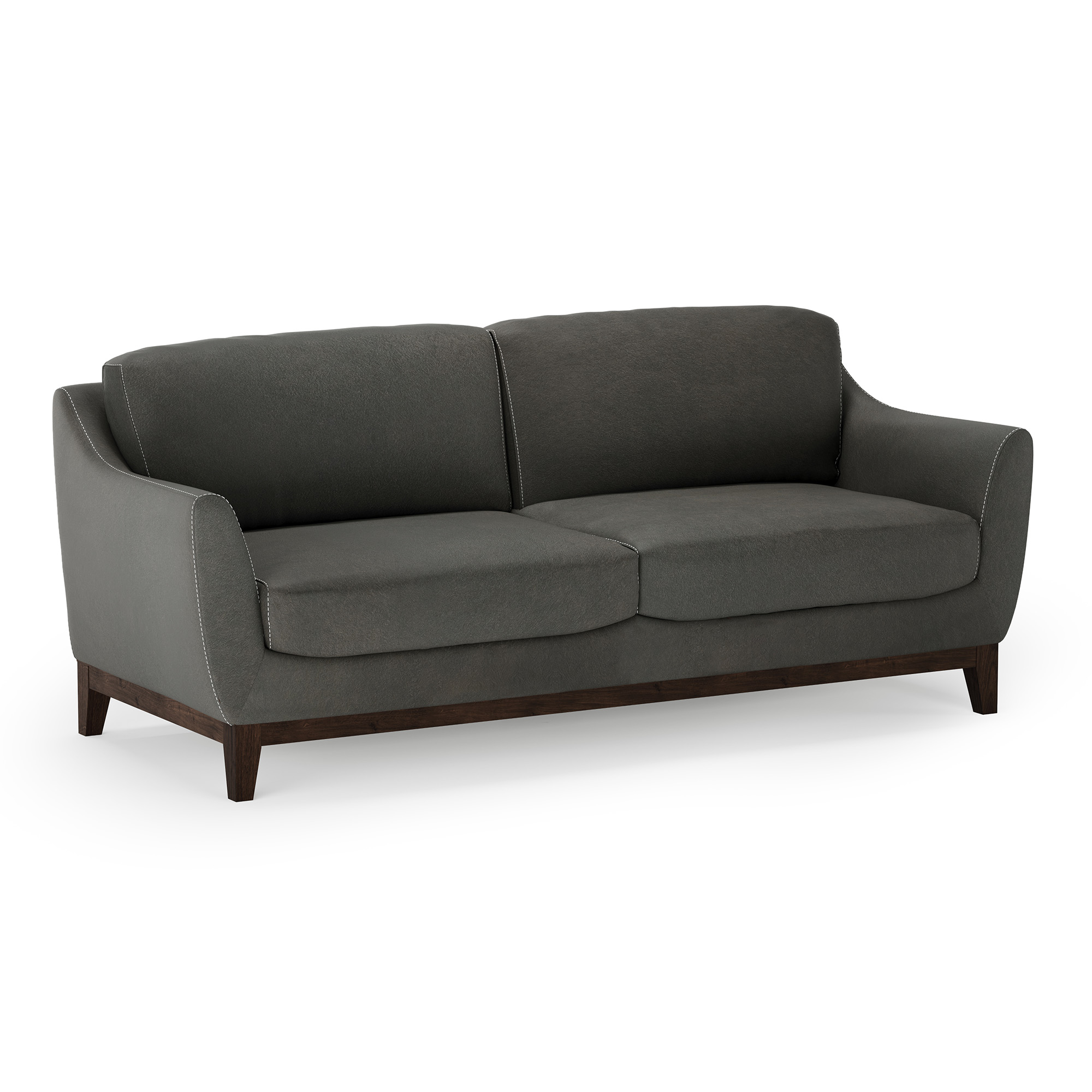 OfficeSource Harper Sofa - Smoke PU Leather - Mocha