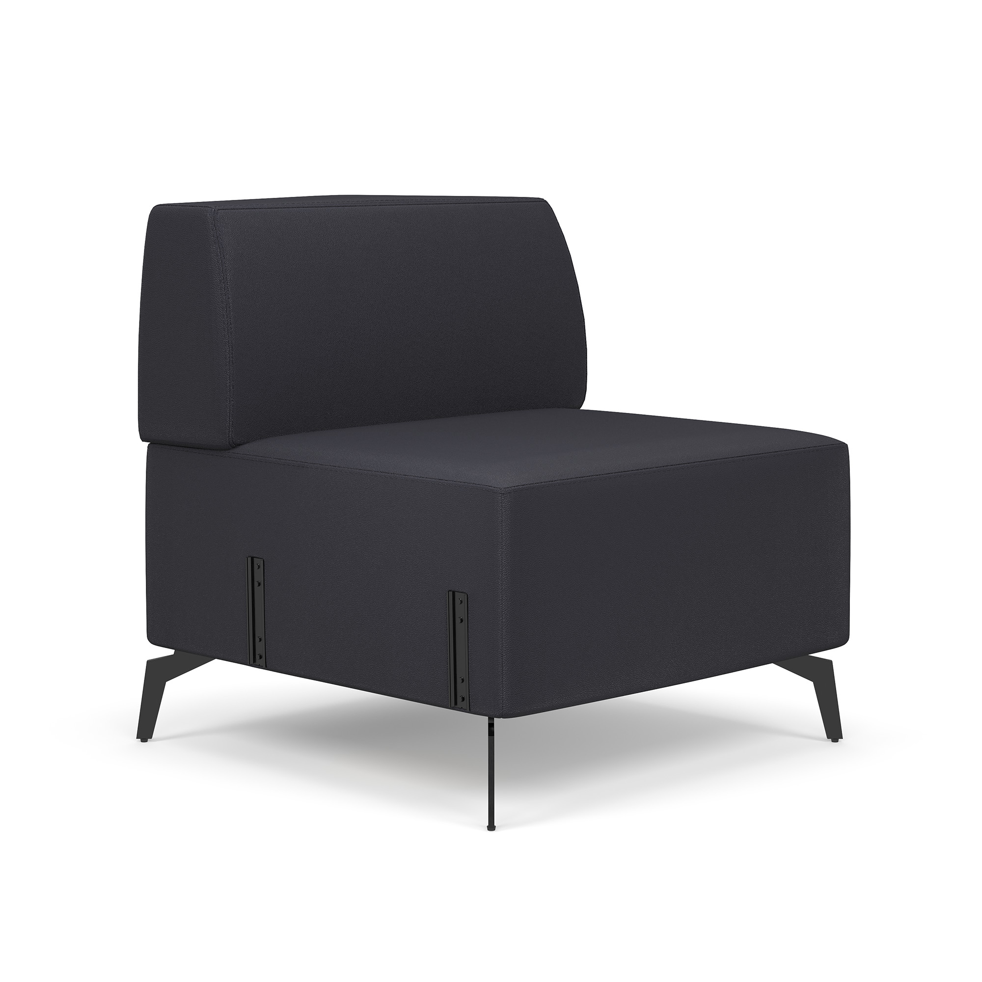 Saxon Modular Reception Seating Base and Back - Black PU Leather