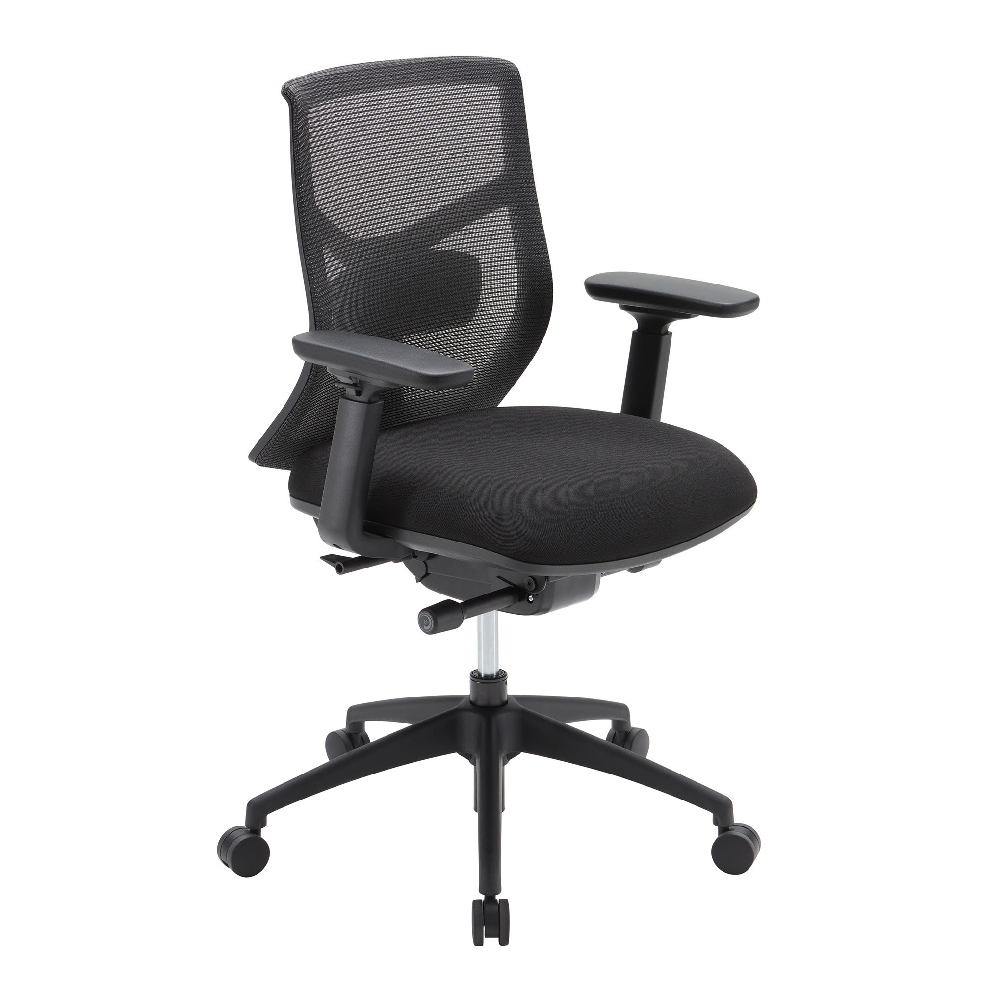 OfficeSource Starlight Mid Back Luxe Task Chair with Black Frame and Seat Slider