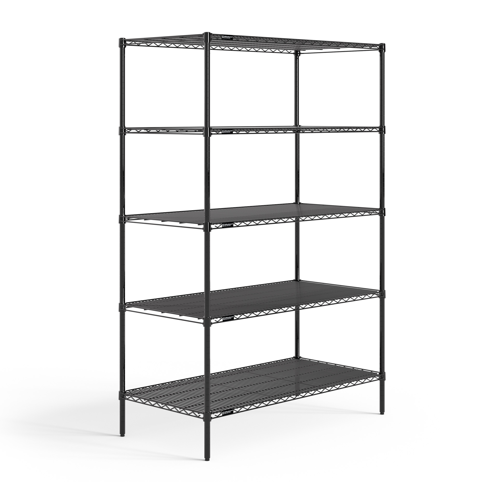 OfficeSource 5-Shelf 48"Wx24"Dx72"H Wire Rack