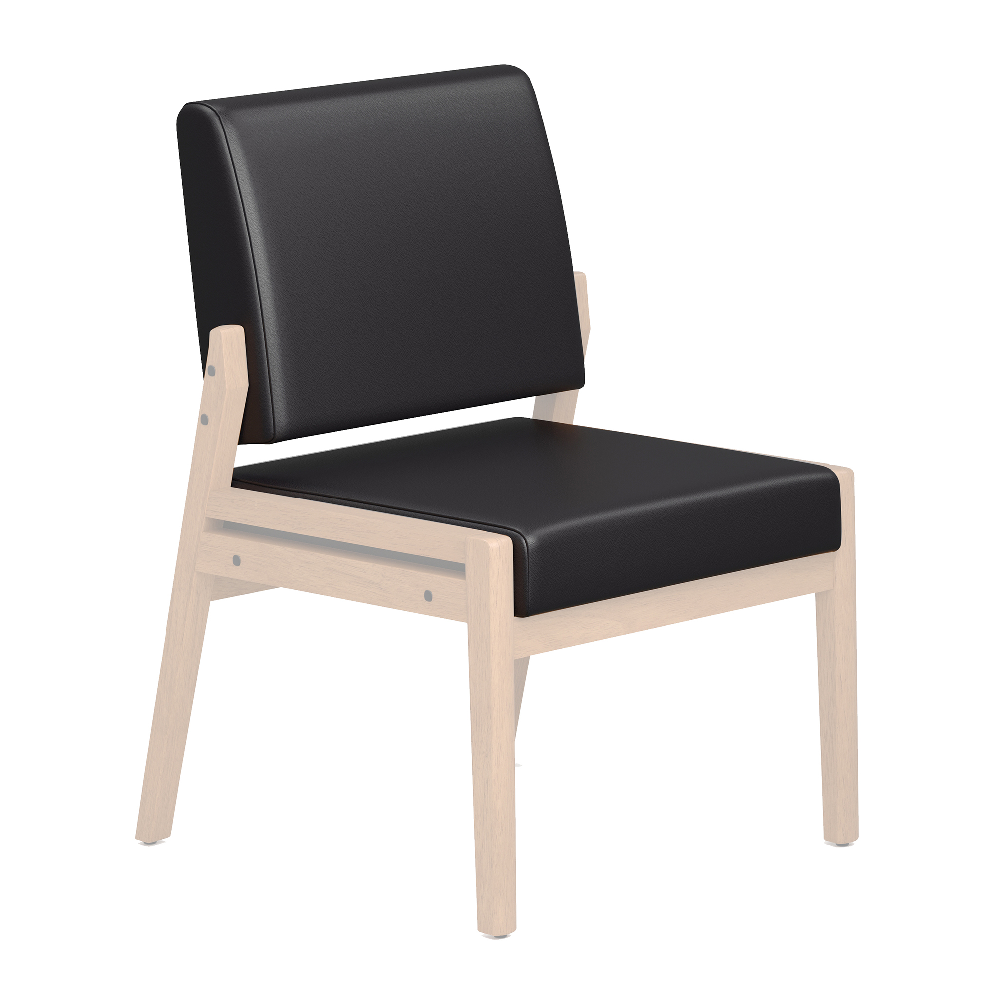 OfficeSource Aiden Reception Seating  Base and Back - Black PU Leather