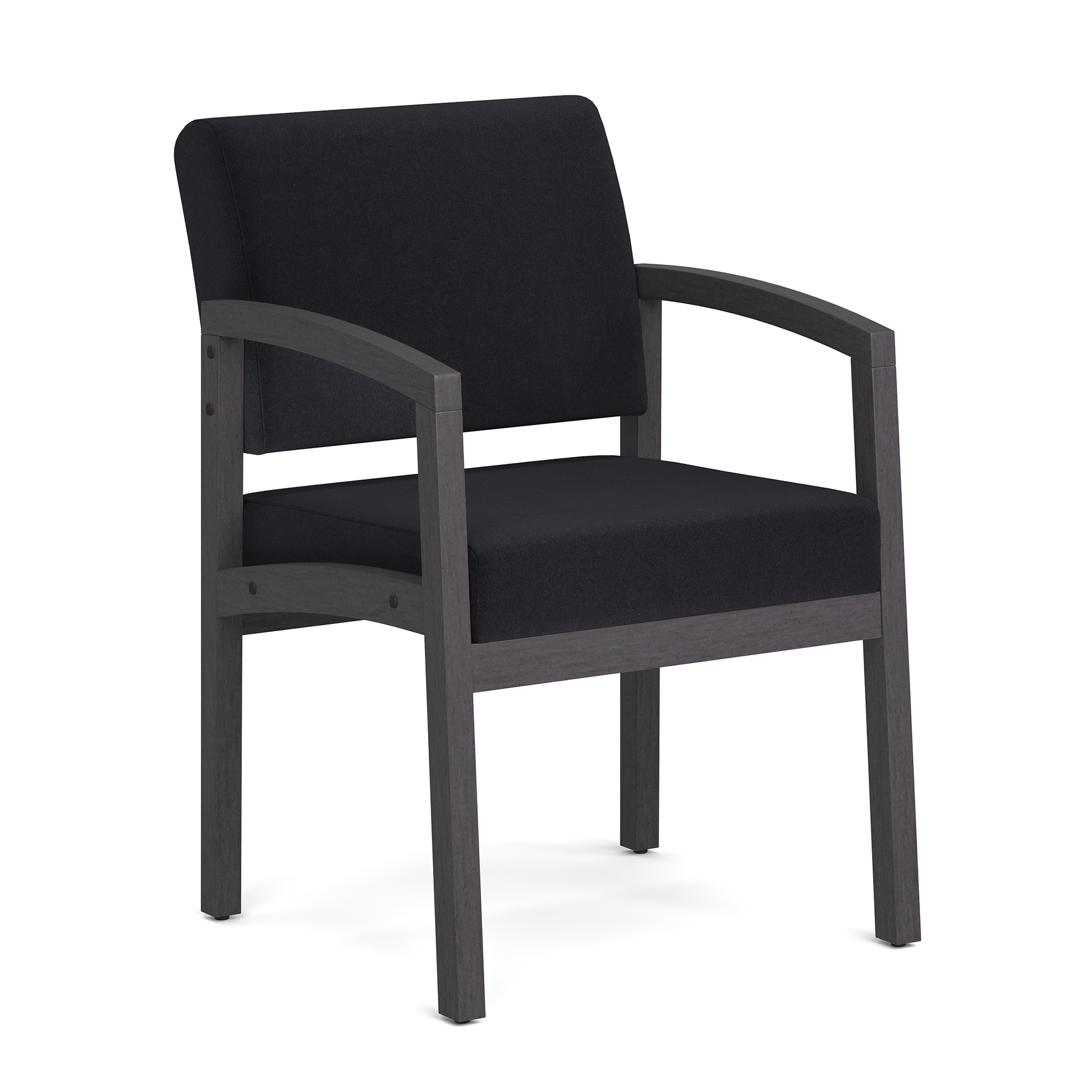 Baker Single Seat with Full Arm - Black Fabric - Coastal Gray