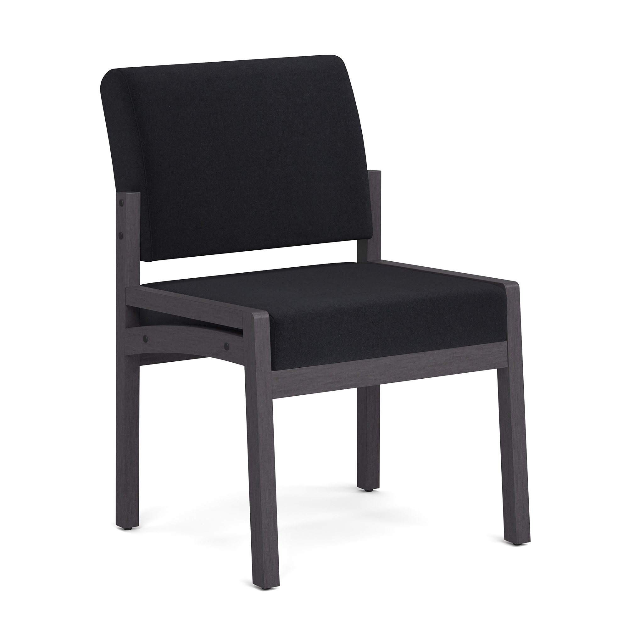Baker Single Seat with Half Arm - Black Fabric - Coastal Gray