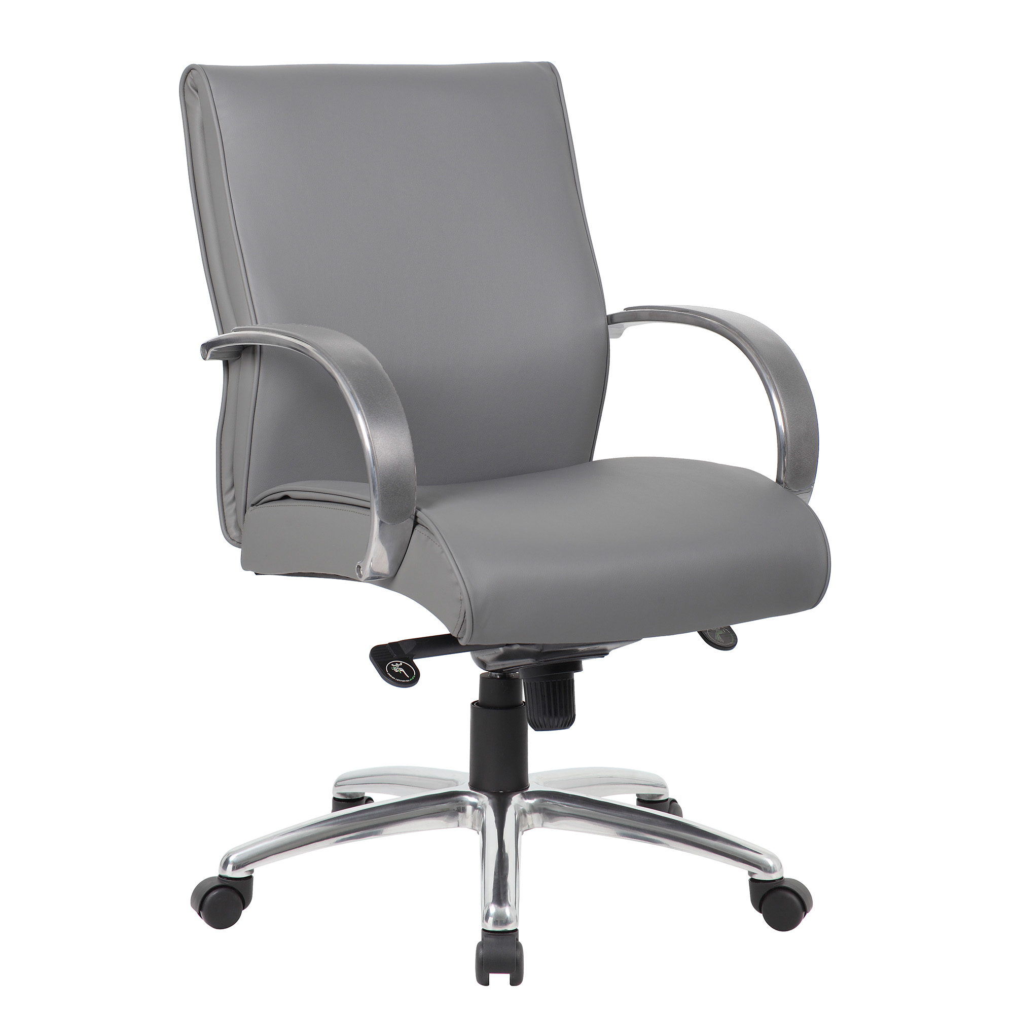 OfficeSource | Prestige | Executive Mid Back Chair w/Chrome Frame & Base - Light Gray - Chrome