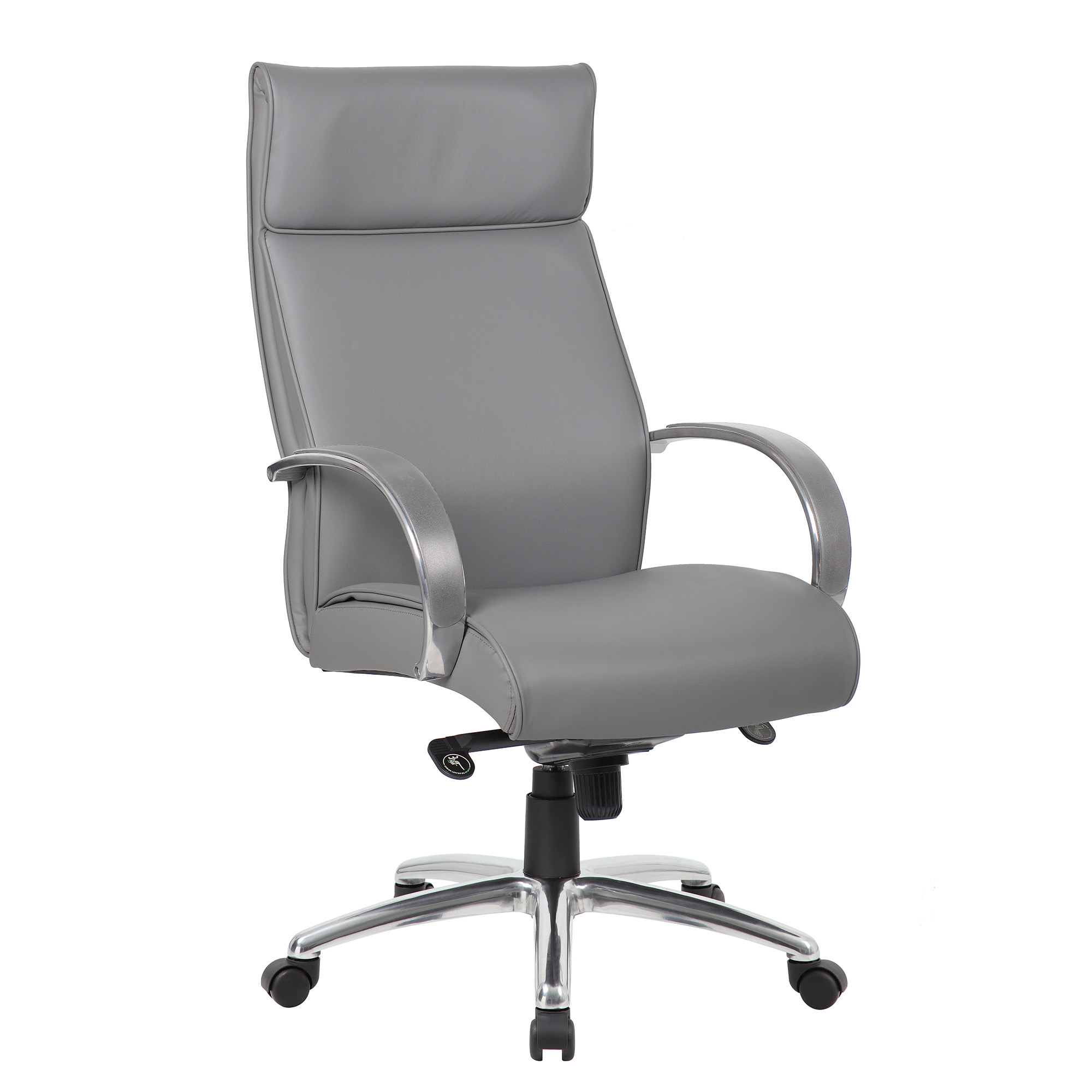 OfficeSource | Prestige | Executive High Back Chair w/Chrome Frame & Base - Light Gray - Chrome