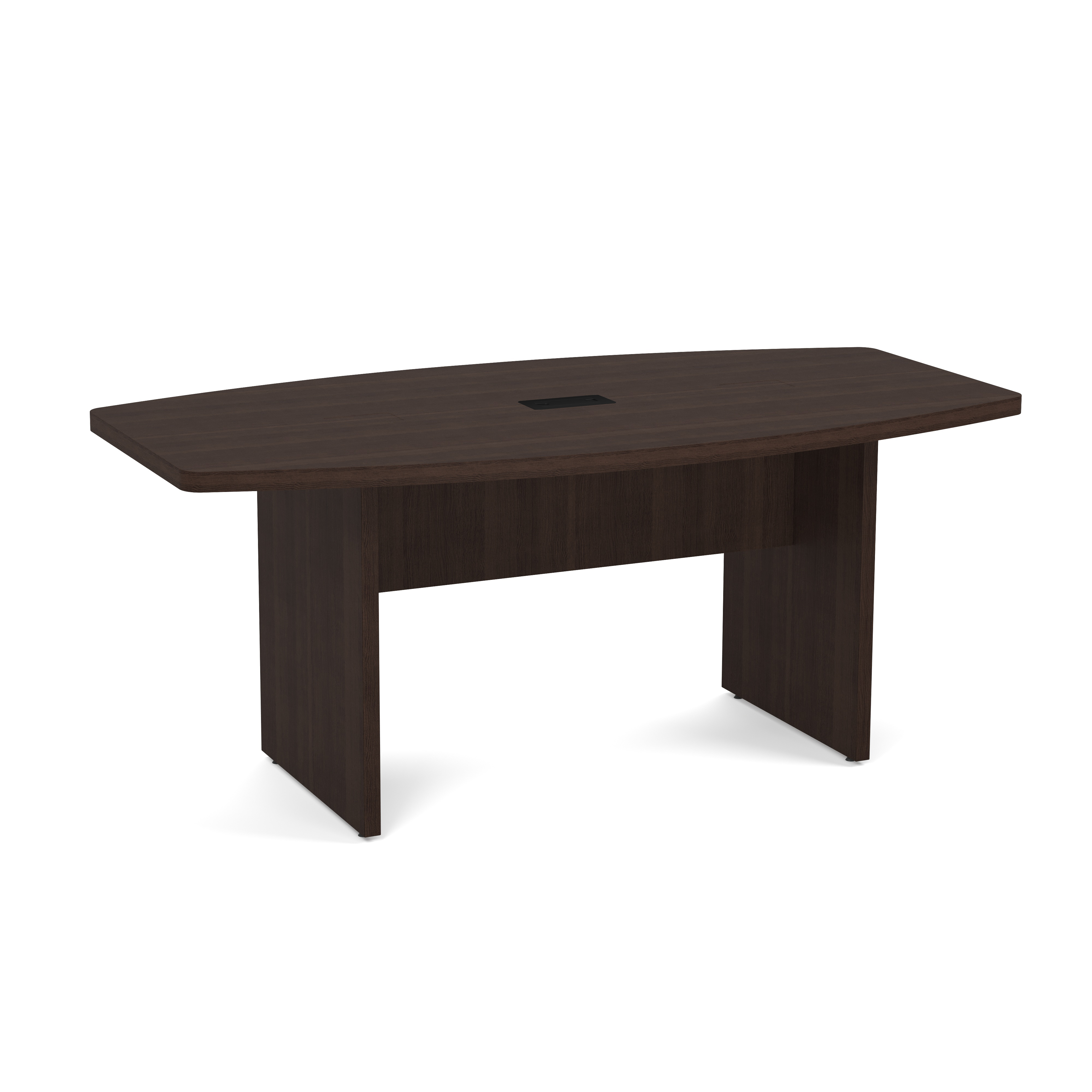 Boat Shaped Conference Table with Slab Base