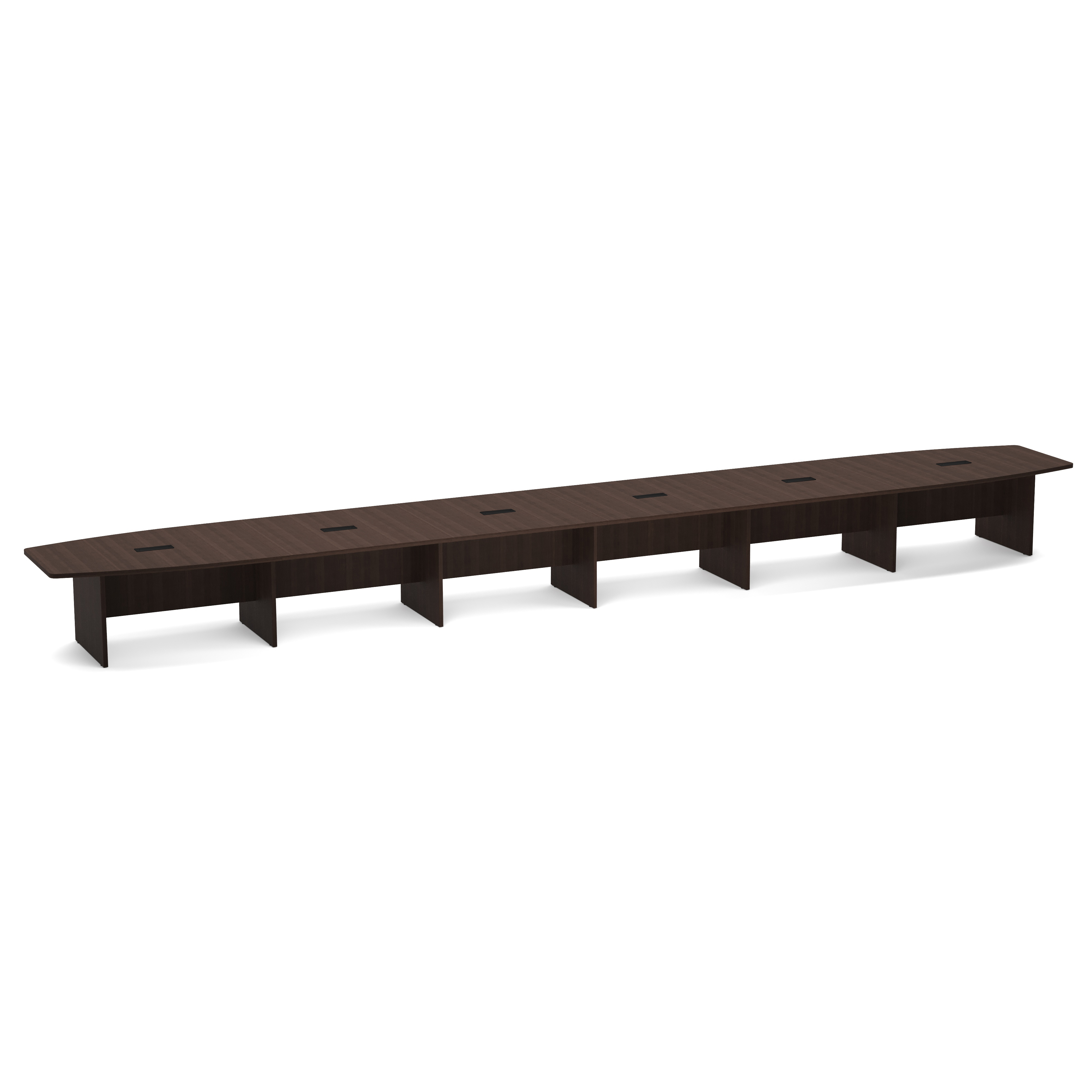 OfficeSource | OS Laminate Conference Tables | Expandable Boat Shaped Conference Table with Slab Base - 28'