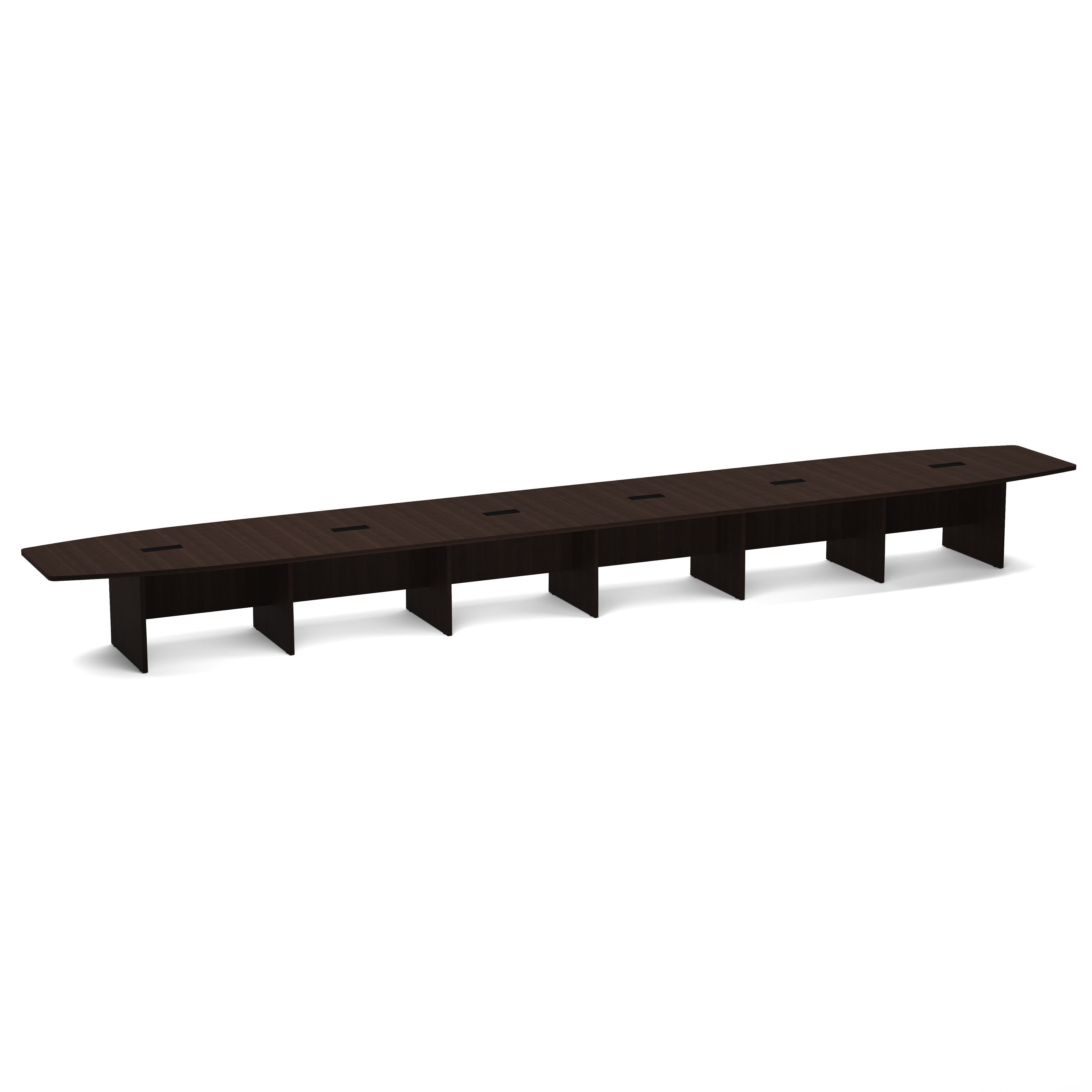 OfficeSource | OS Laminate Conference Tables | Expandable Boat Shaped Conference Table with Slab Base - 26'