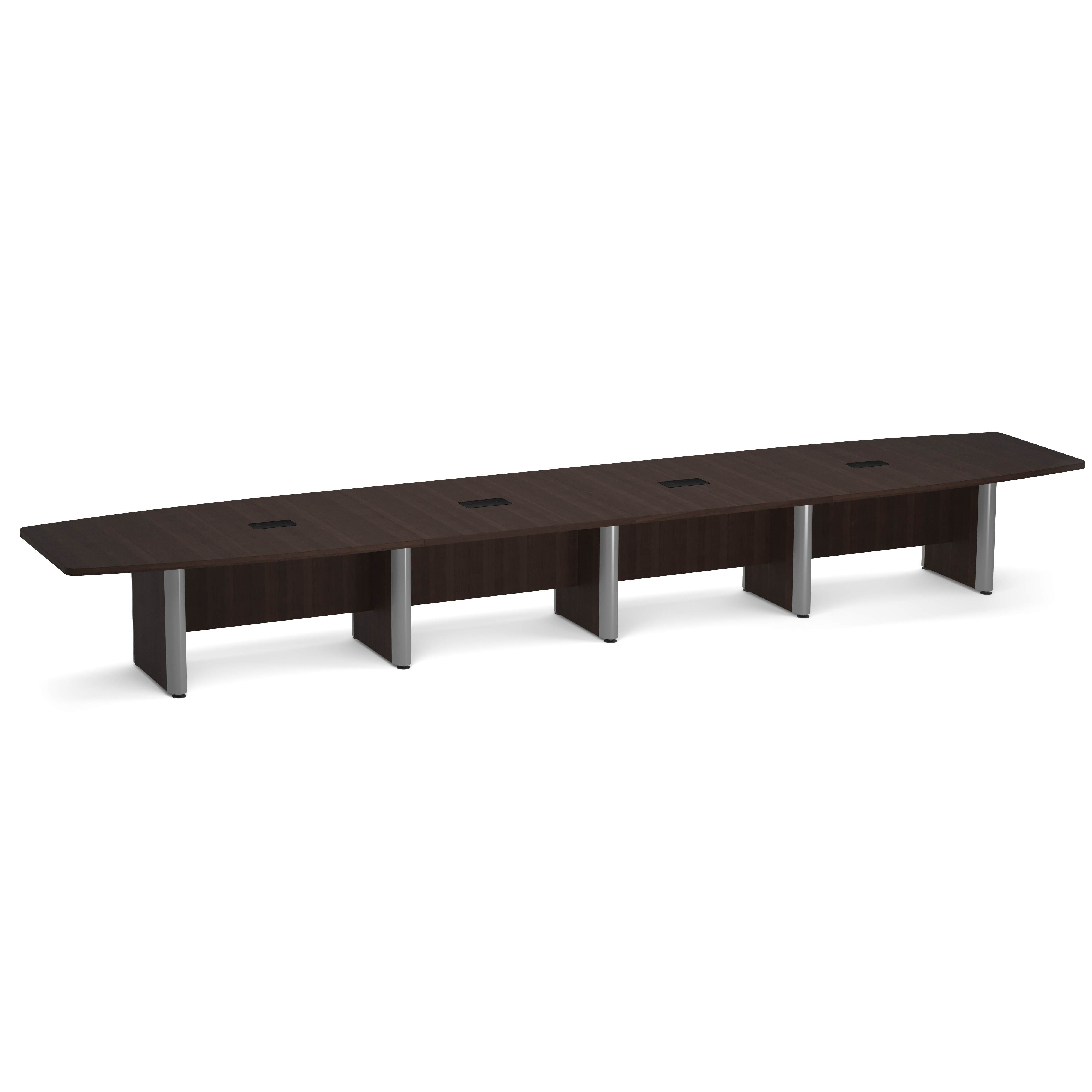 OfficeSource | OS Laminate Conference Tables | Expandable Boat Shaped Conference Table with Elliptical Base - 20' - Java