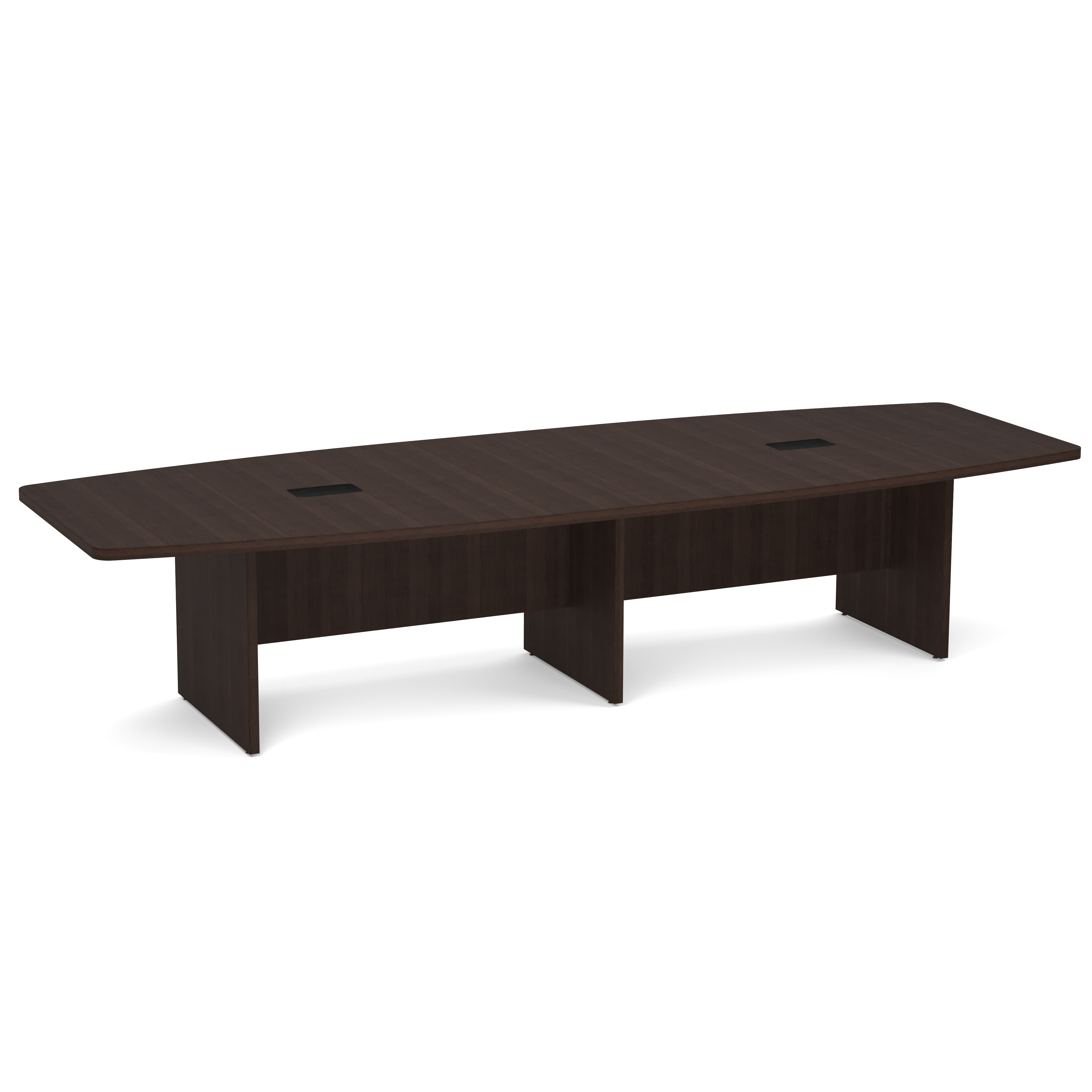 OfficeSource OS Conference Tables Boat Shaped Conference Table with Slab Base - Java