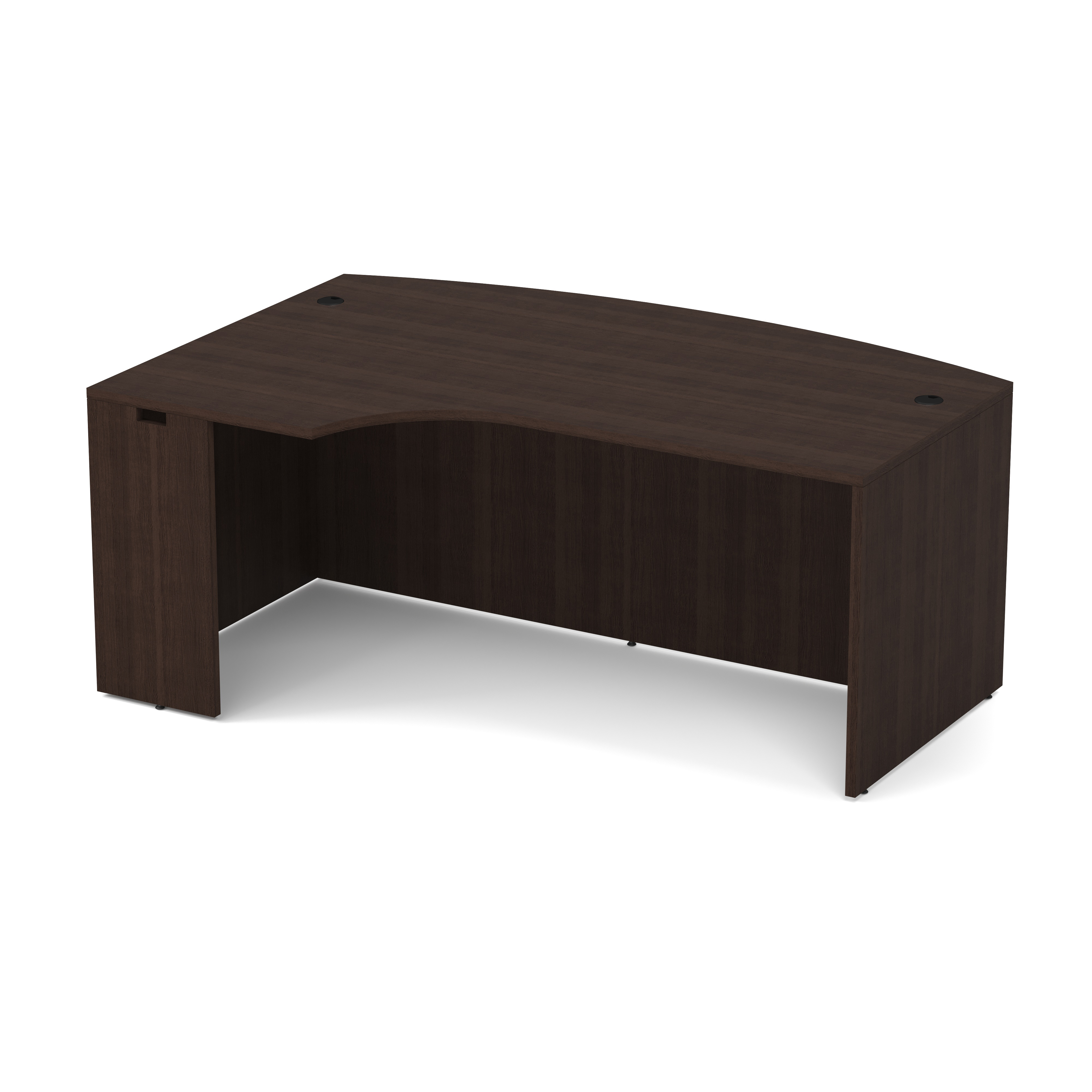 OfficeSource | OS Laminate | Bow Front Desk Shell with Left Corner Extension - Java