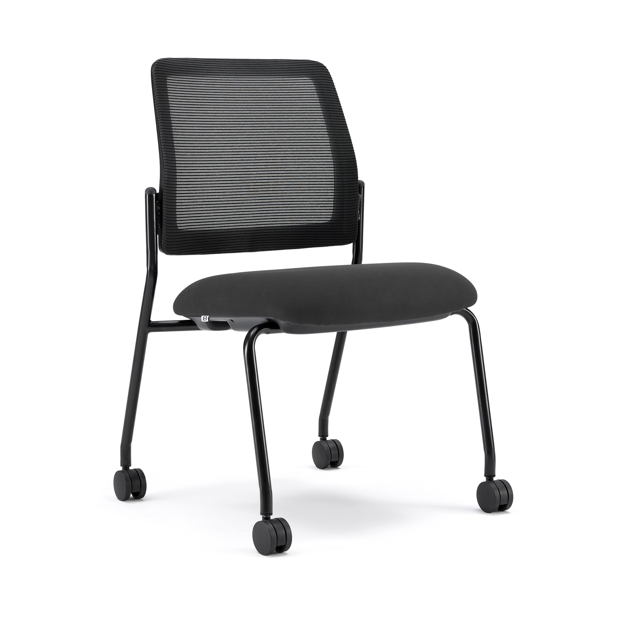 Starlight Armless Stacking Chair - Charcoal Fabric - Black