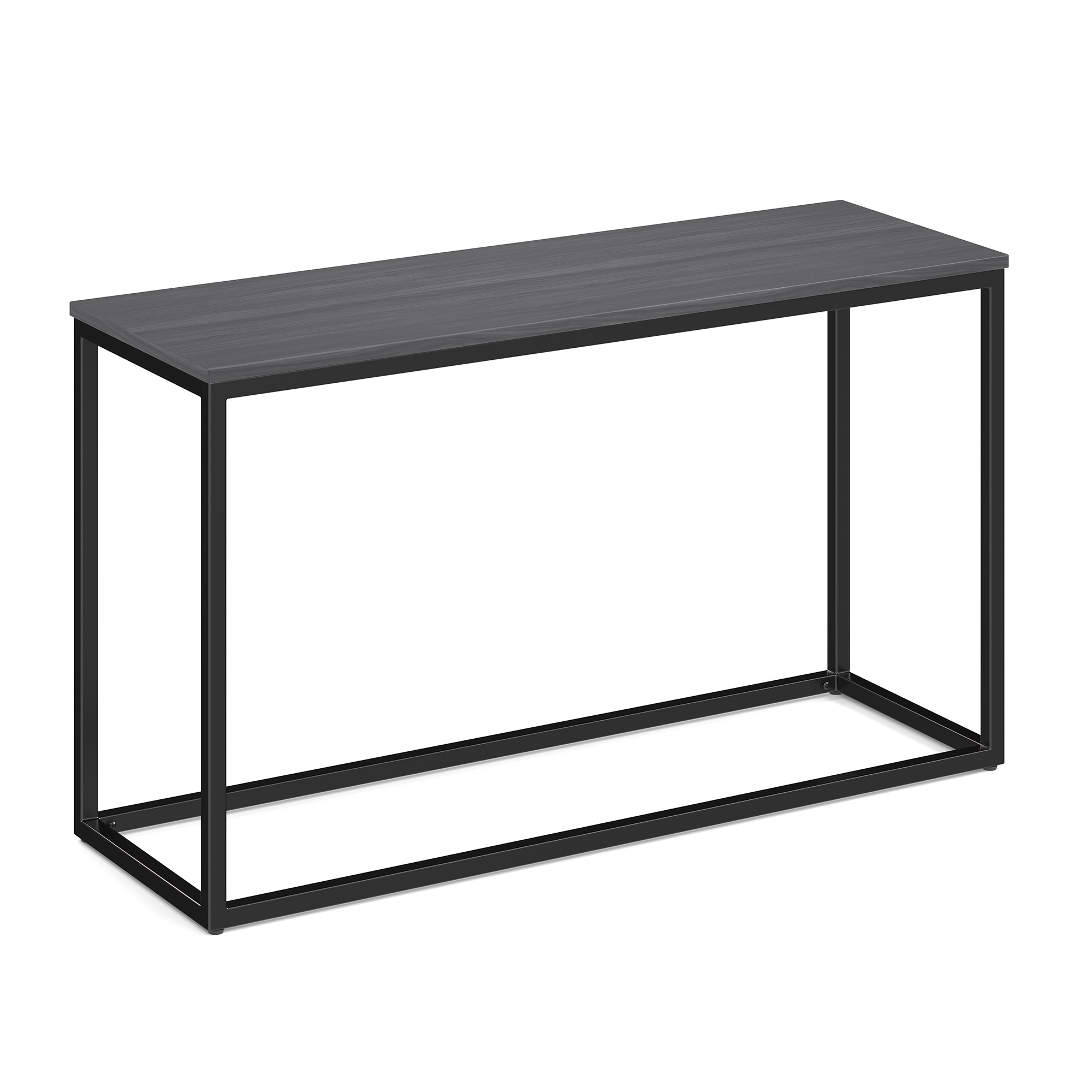 Lenox 16''x48'' Console Table with Black Metal Base - Coastal Gray - Black