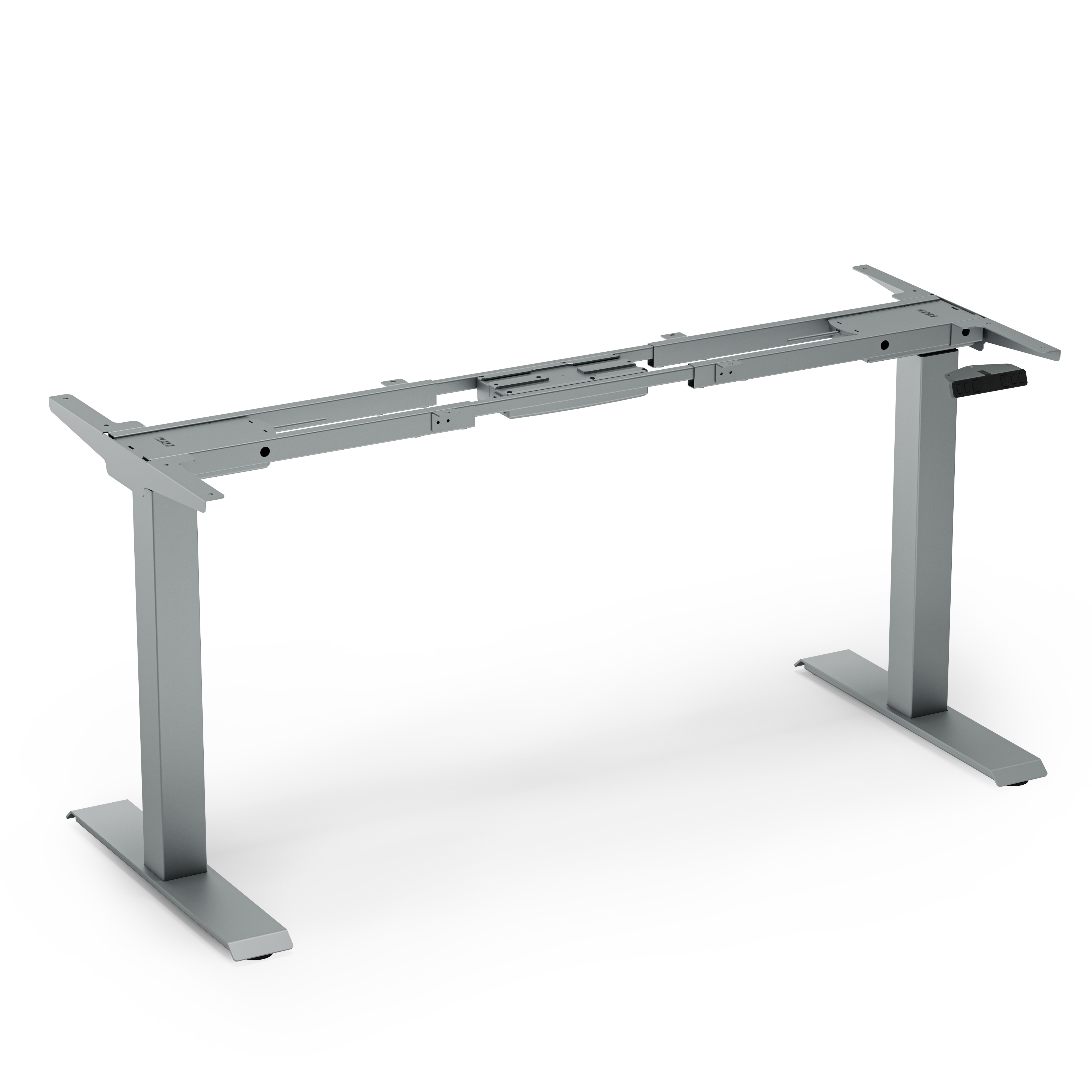 Quick Install 3-Stage Dual Motor Electric Height Adjustable Base - Silver