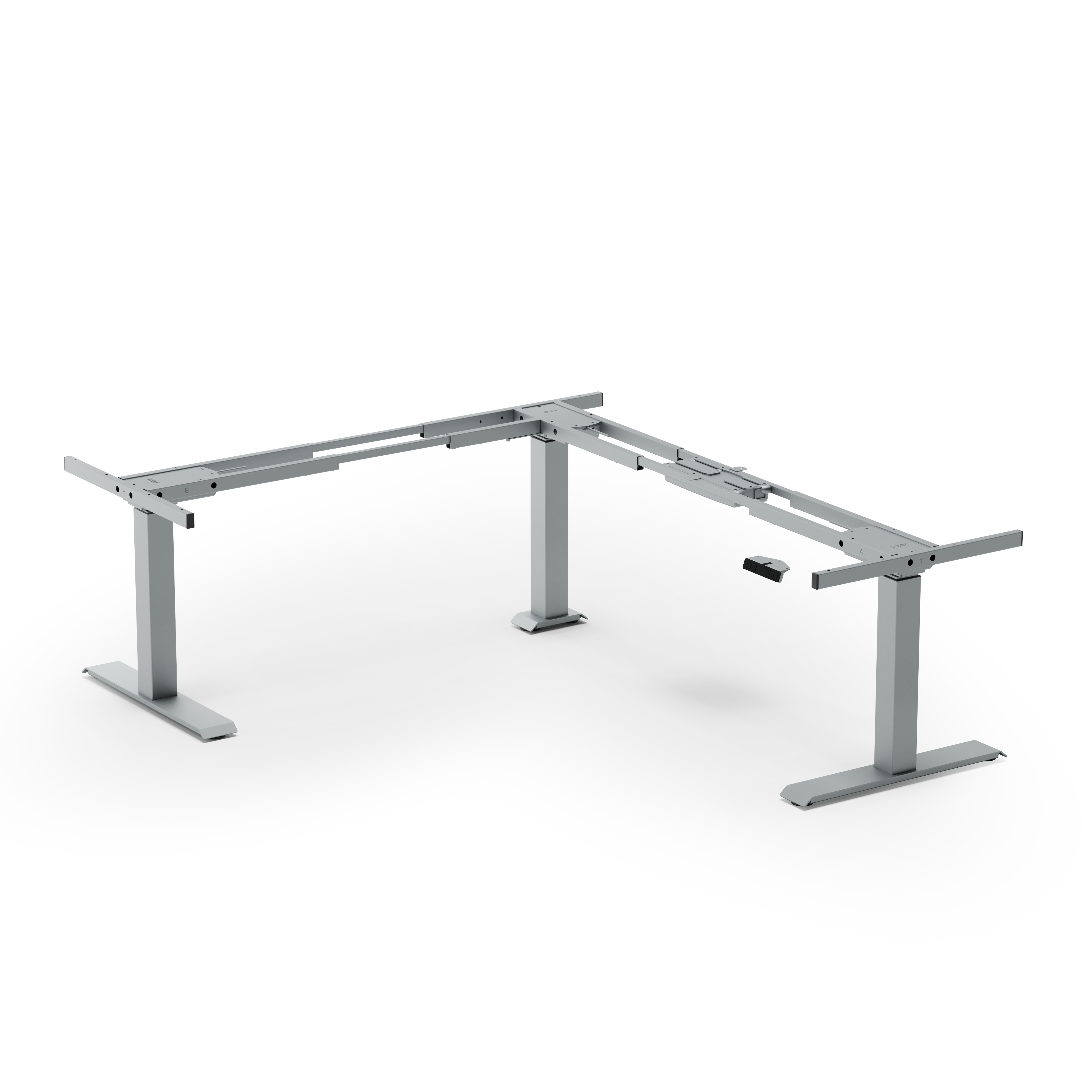 Quick Install 3-Stage Deluxe Tri Motor Electric Height Adjustable Base - Silver