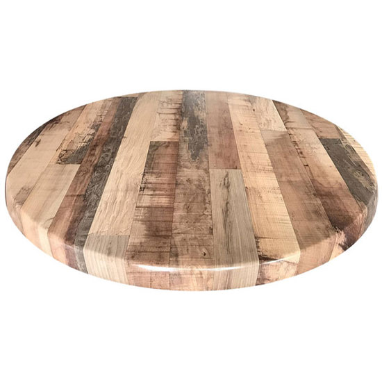 OfficeSource Robust Collection 30'' Round Indoor or Outdoor Table Top - Rustic