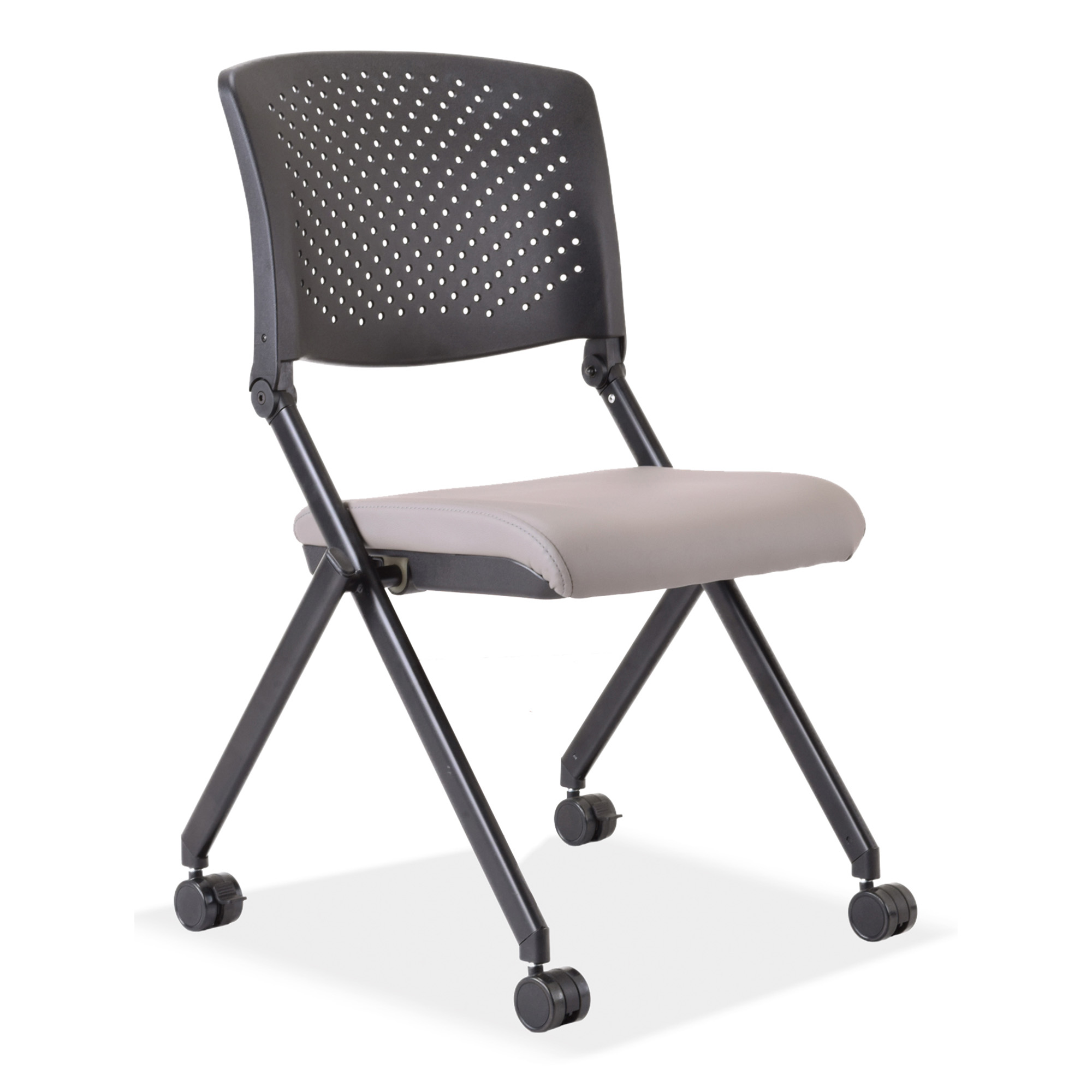 OfficeSource | Julep | Armless Nesting Chair with Antimicrobial Seat - Neptune Antimicrobial Vinyl Seat - Black