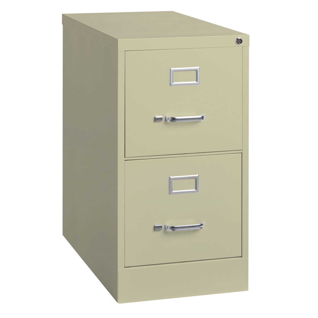 OfficeSource Steel Vertical File Collection 2 Drawer Vertical File Cabinet, 25'' Deep, Letter - Putty