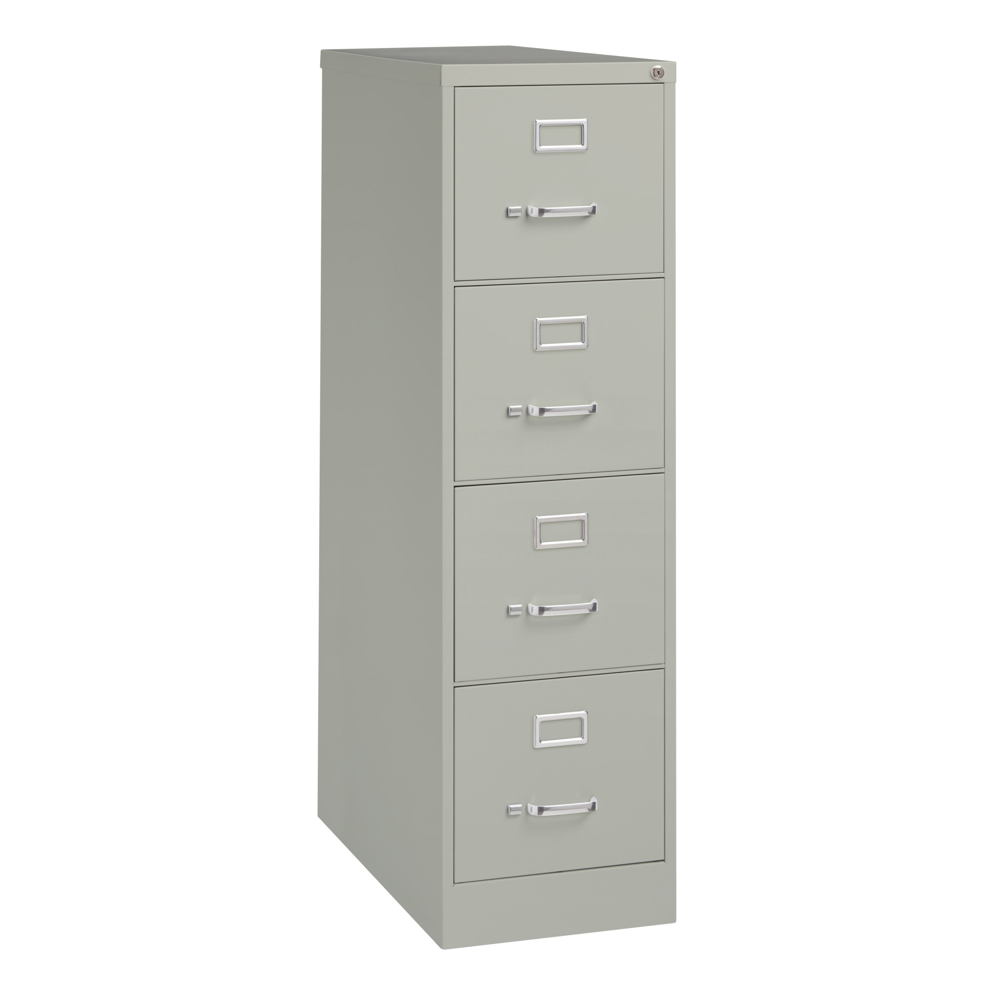 OfficeSource Steel Vertical File Collection 4 Drawer Vertical File Cabinet, 25'' Deep, Letter - Light Gray