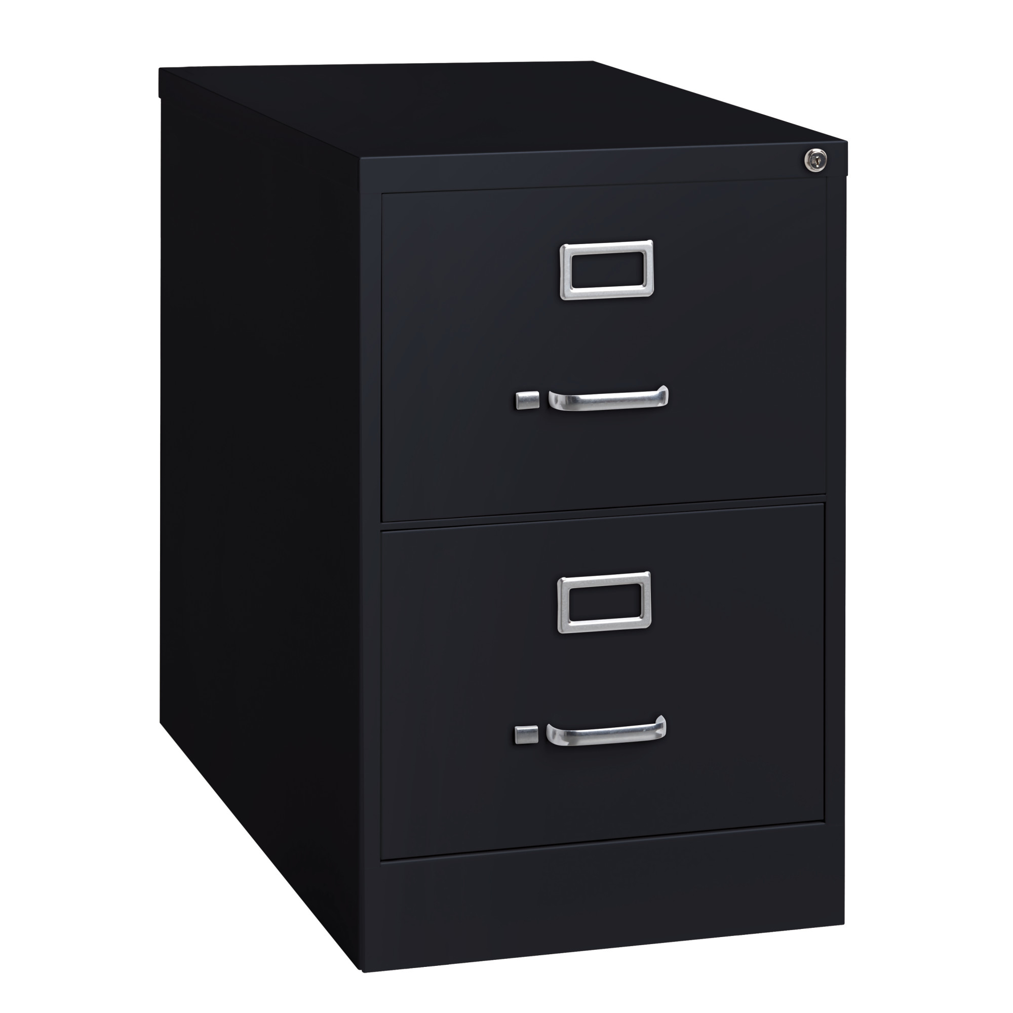 OfficeSource Steel Vertical File Collection 2 Drawer Vertical File Cabinet, 26.5'' Deep, Letter - Black