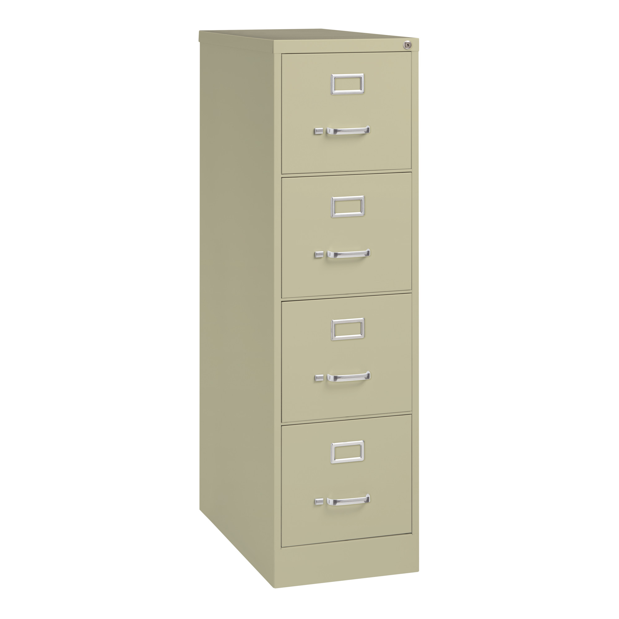 OfficeSource Steel Vertical File Collection 4 Drawer Vertical File Cabinet, 26.5'' Deep, Letter - Putty