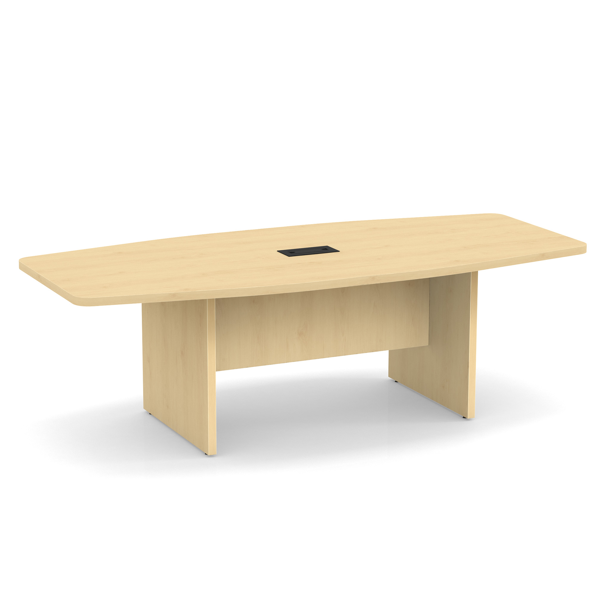 OfficeSource | OS Conference Tables | Boat Shaped Conference Table with Slab Base - 95'' - Maple
