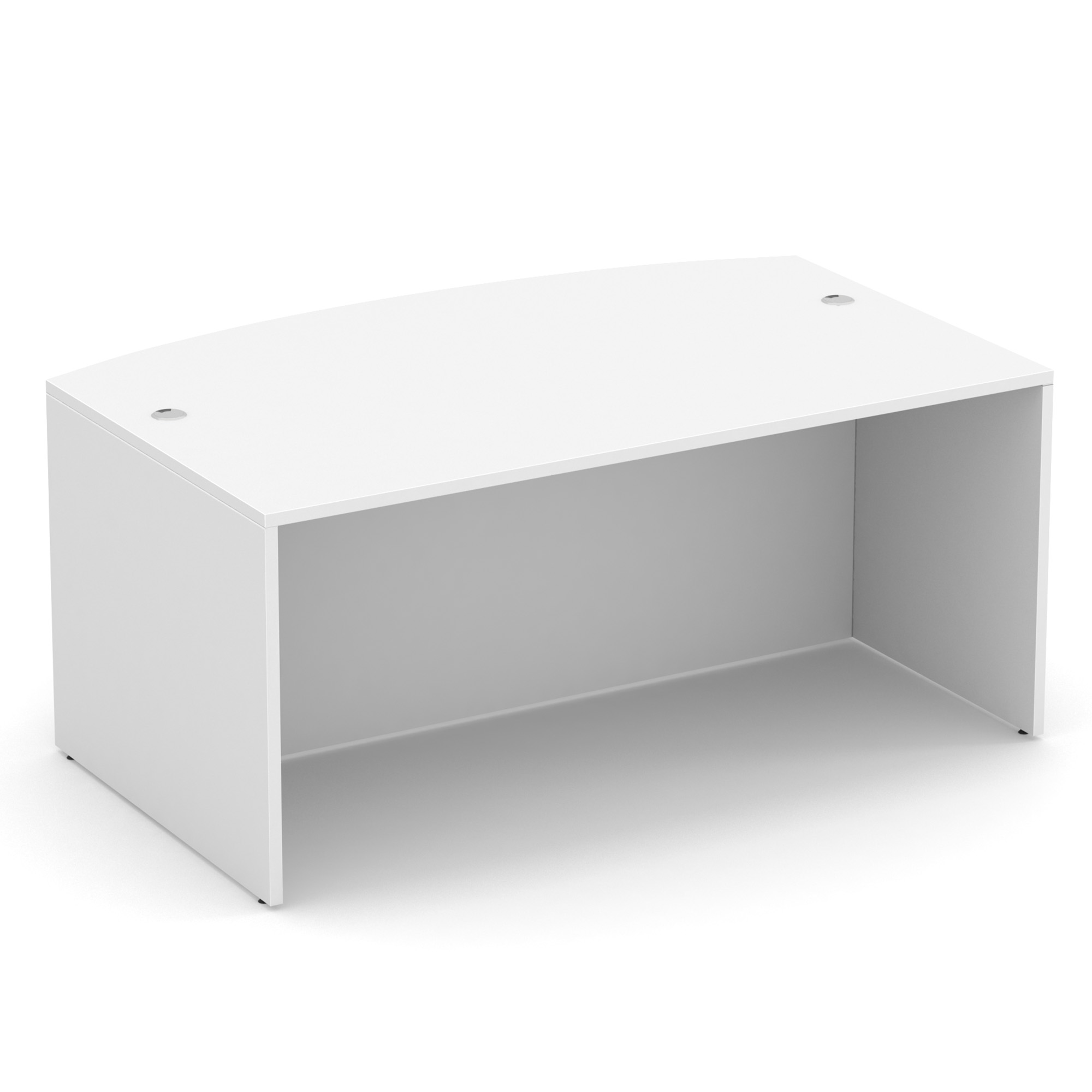 OfficeSource | OS Laminate | 66''W Bow Front Desk Shell - White