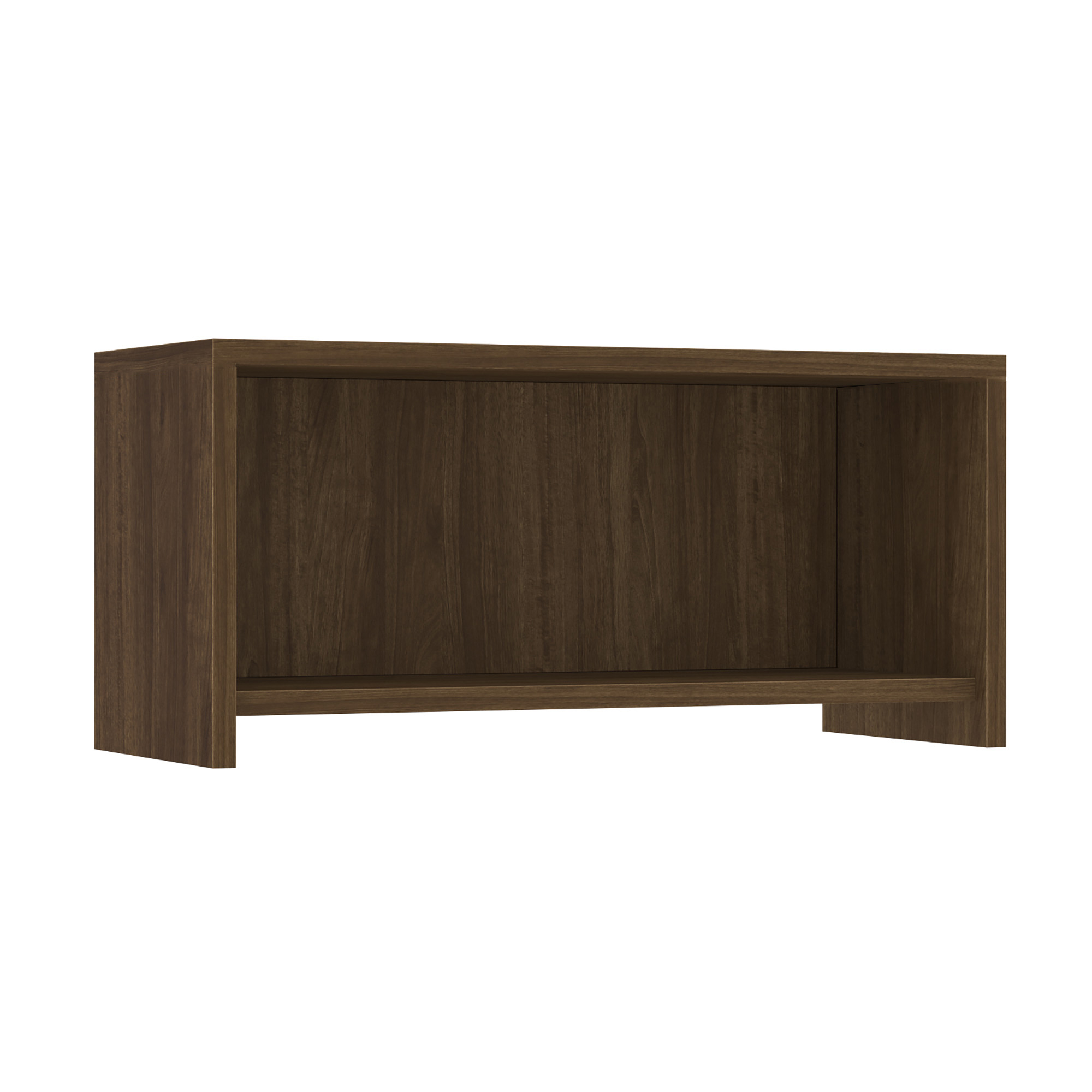 OfficeSource | OS Laminate | Wall Mounted Open Hutch - 36.5''W - Modern Walnut