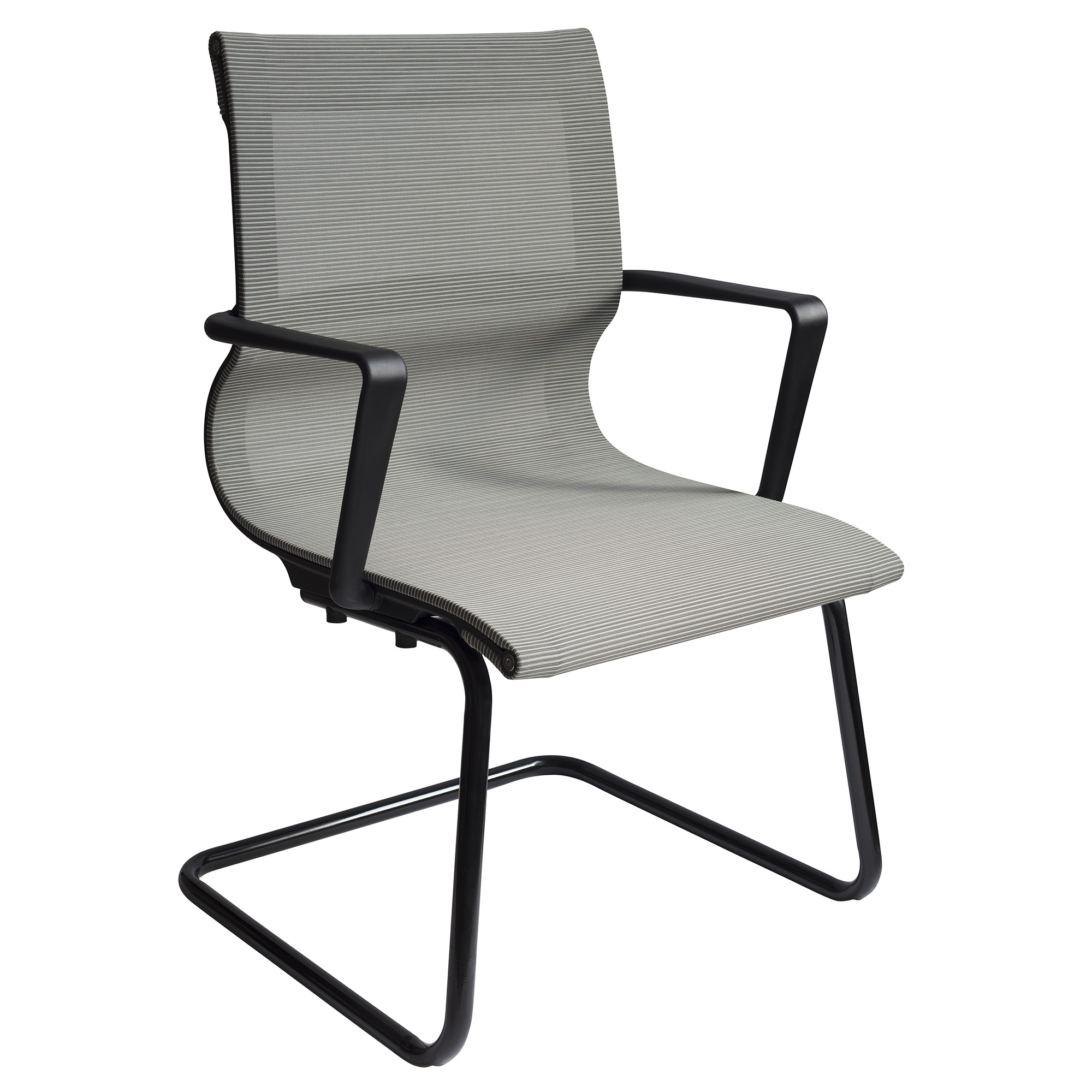 OfficeSource | Franklin Collection | Mesh Guest Chair with Sled Base - Silver Mesh