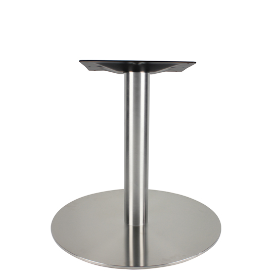 OfficeSource OS Reception Tables Coffee Height Round Base - Brushed Aluminum
