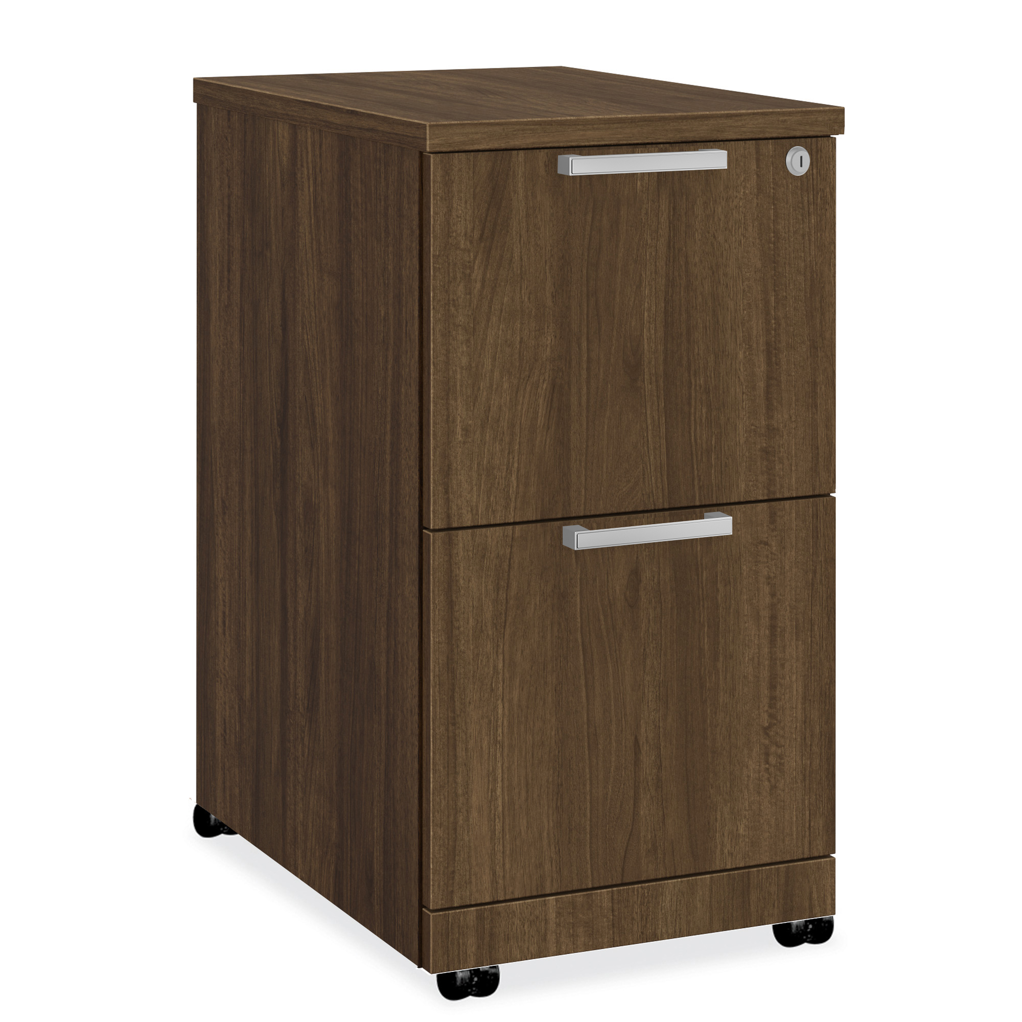 OfficeSource | OS Laminate | 2 Drawer Mobile Pedestal - File/File - Modern Walnut
