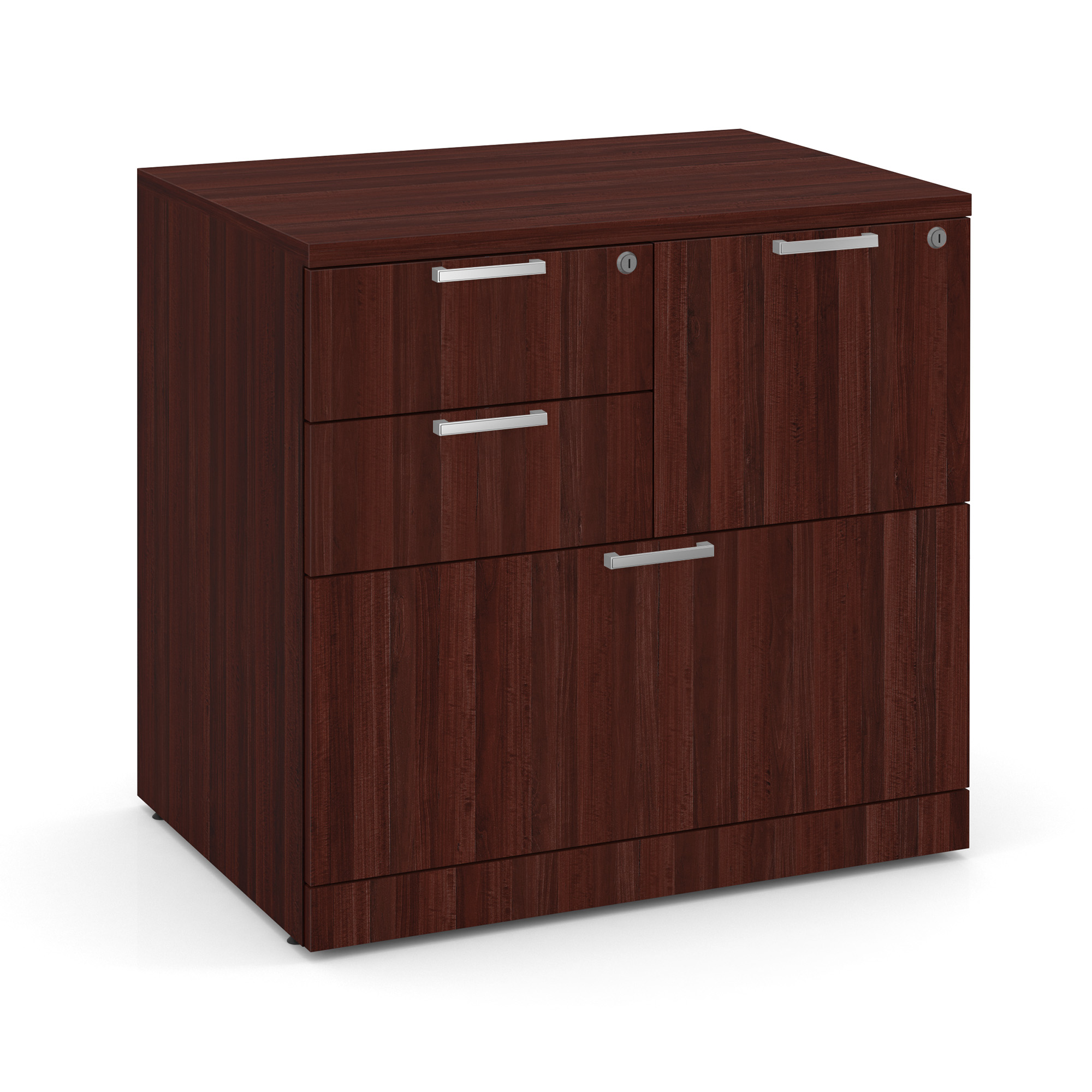 OS Laminate Combo Lateral File Cabinet - Mahogany