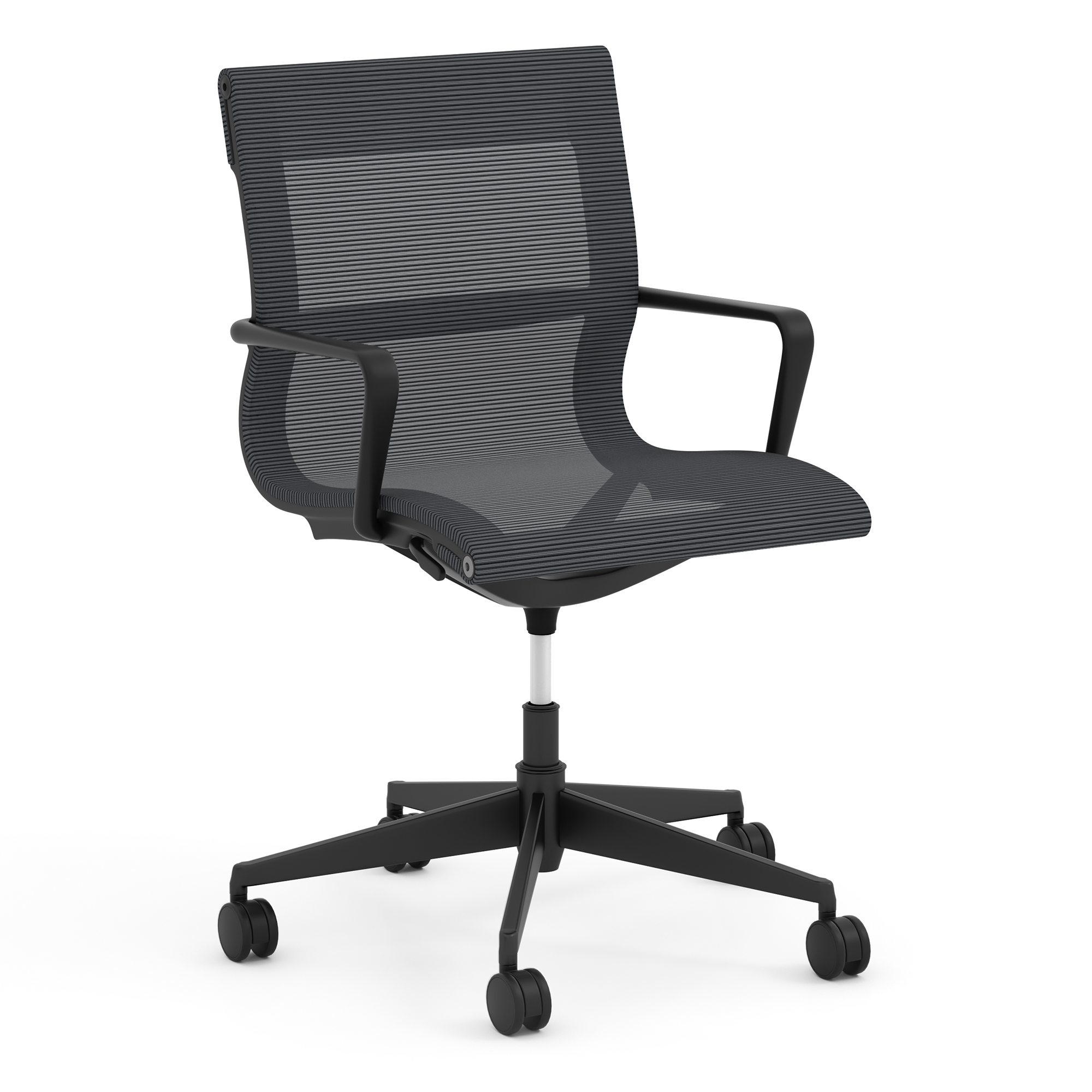 OfficeSource | Franklin Collection | Mesh Swivel Chair with Black Frame - Black Mesh - Black