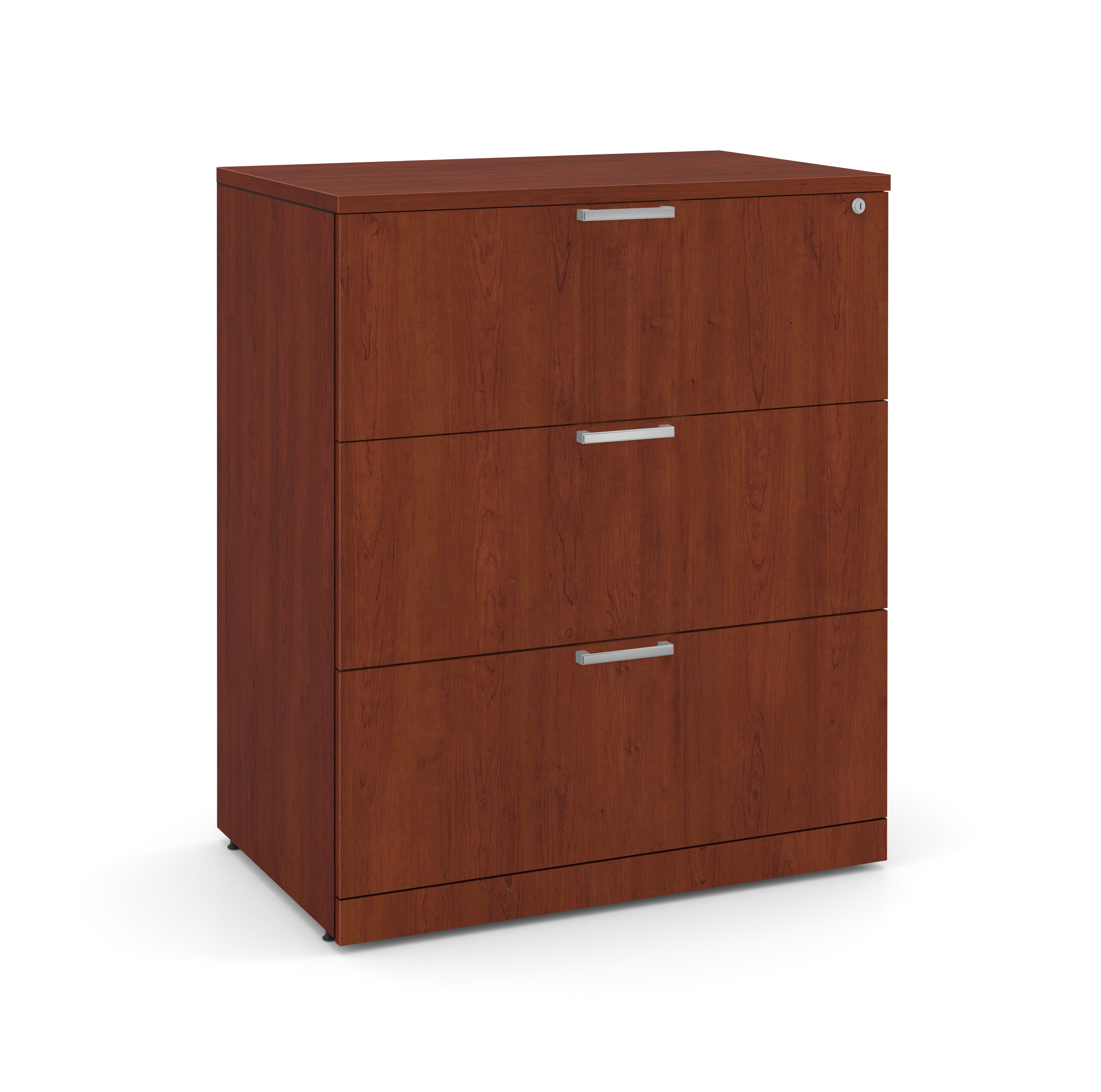 OS Laminate 3 Drawer Lateral File Cabinet - Cherry