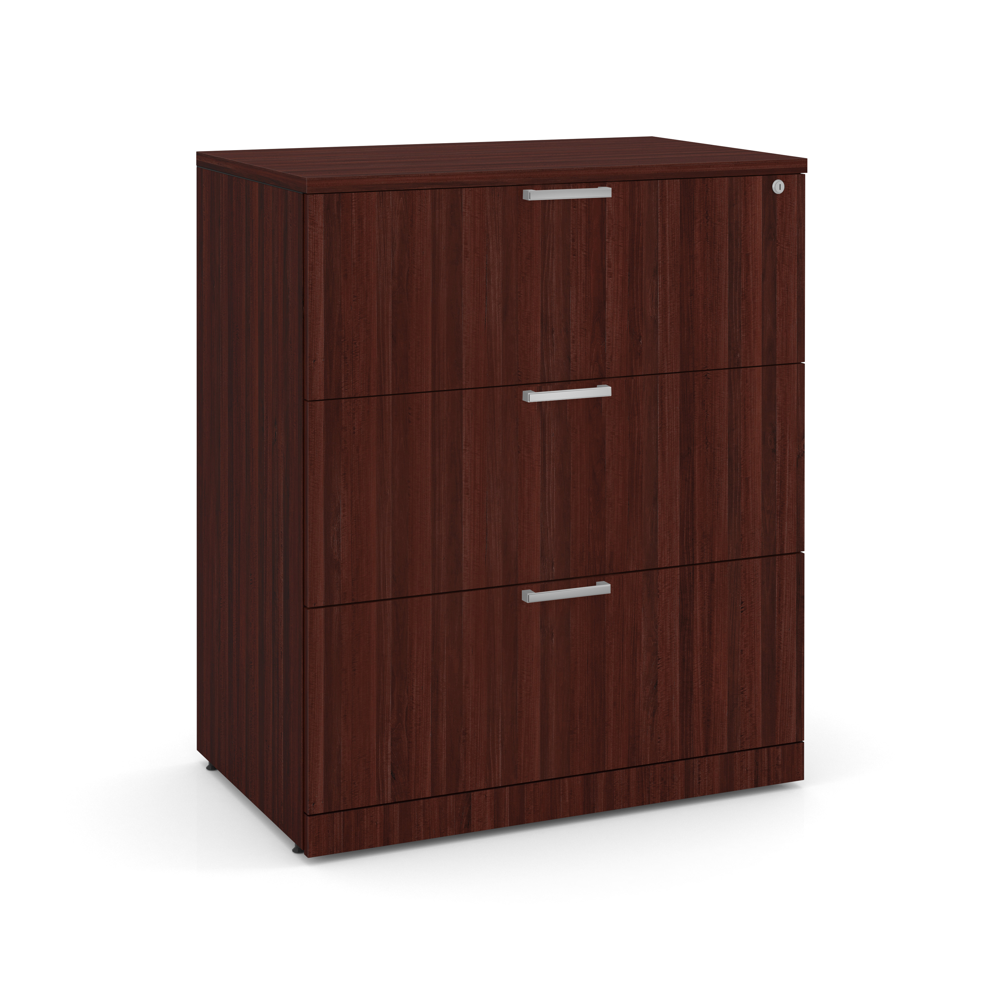 OS Laminate 3 Drawer Lateral File Cabinet - Mahogany