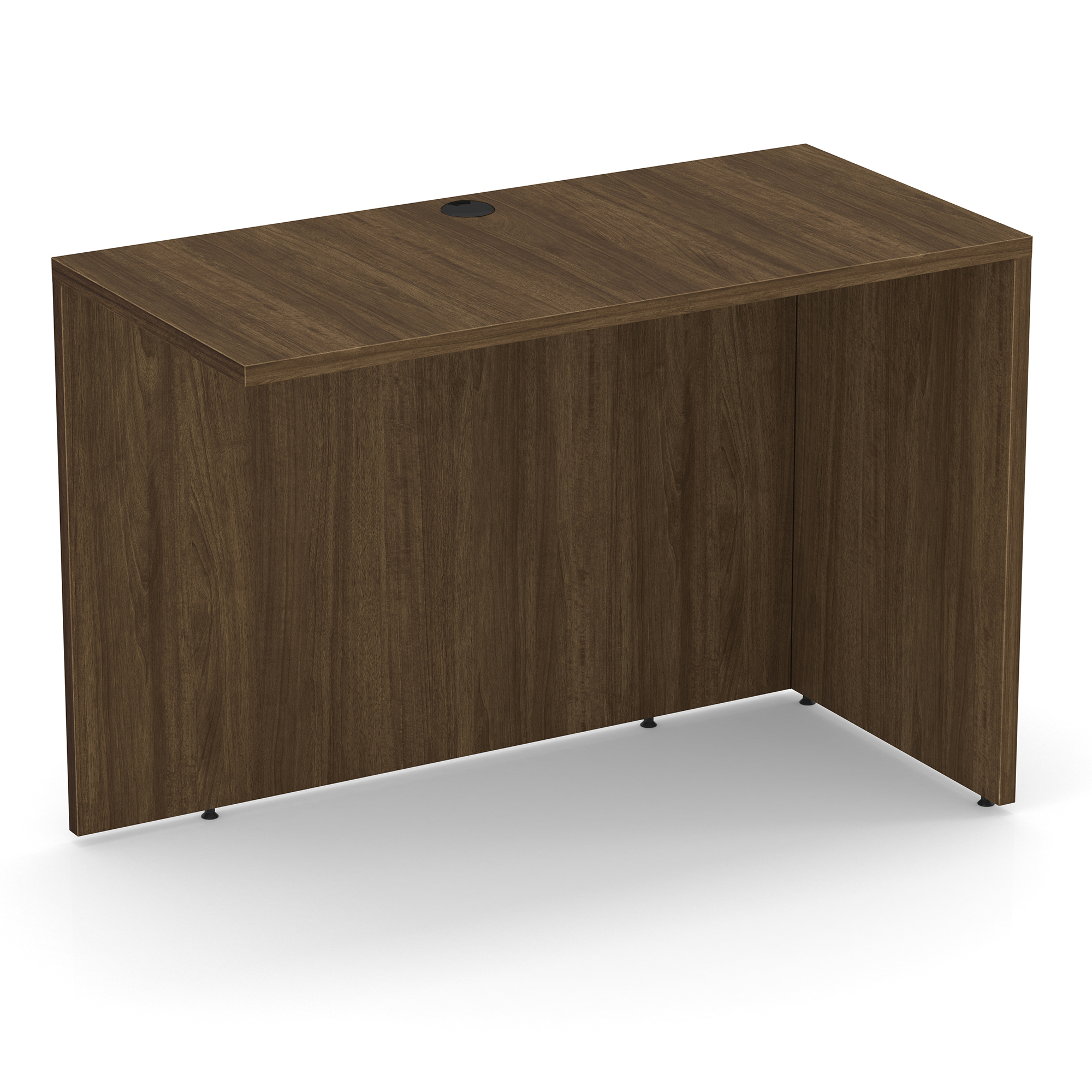 OfficeSource | OS Laminate | Reversible Return - 42''W x 20''D - Modern Walnut