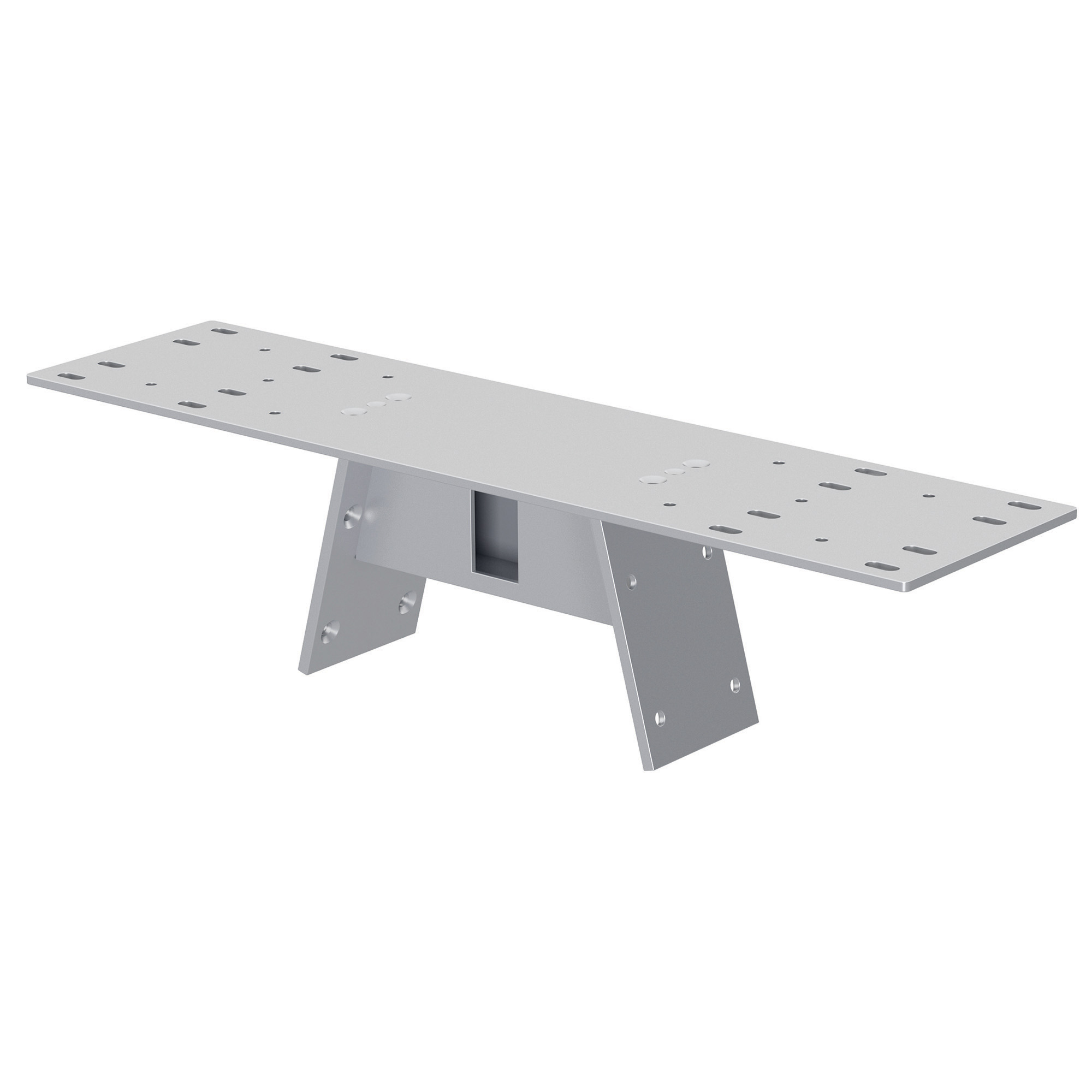 OfficeSource | Variant Collection | Oblique Leg Mounts - For 24''D Tops - Silver