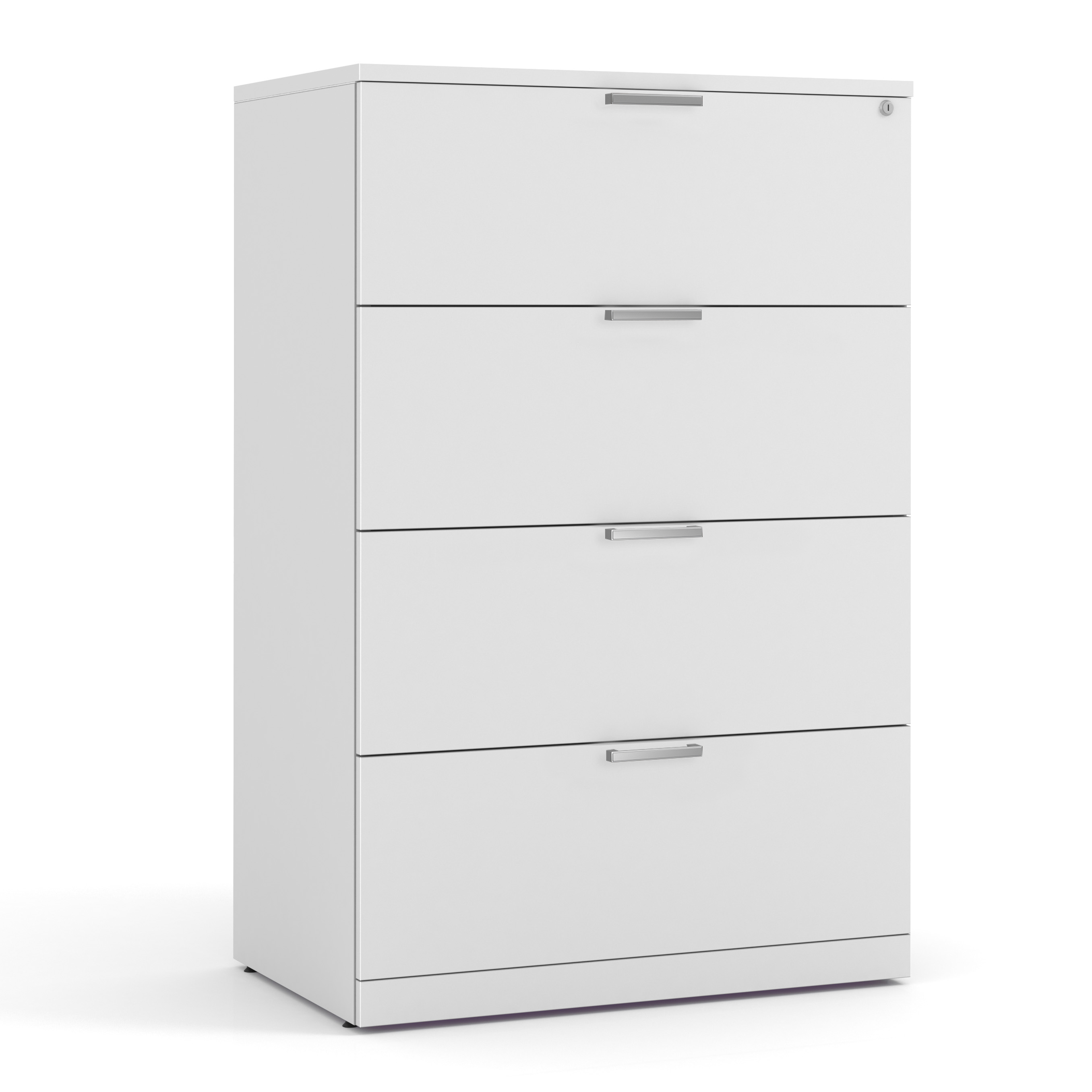 OS Laminate 4 Drawer Lateral File Cabinet - White