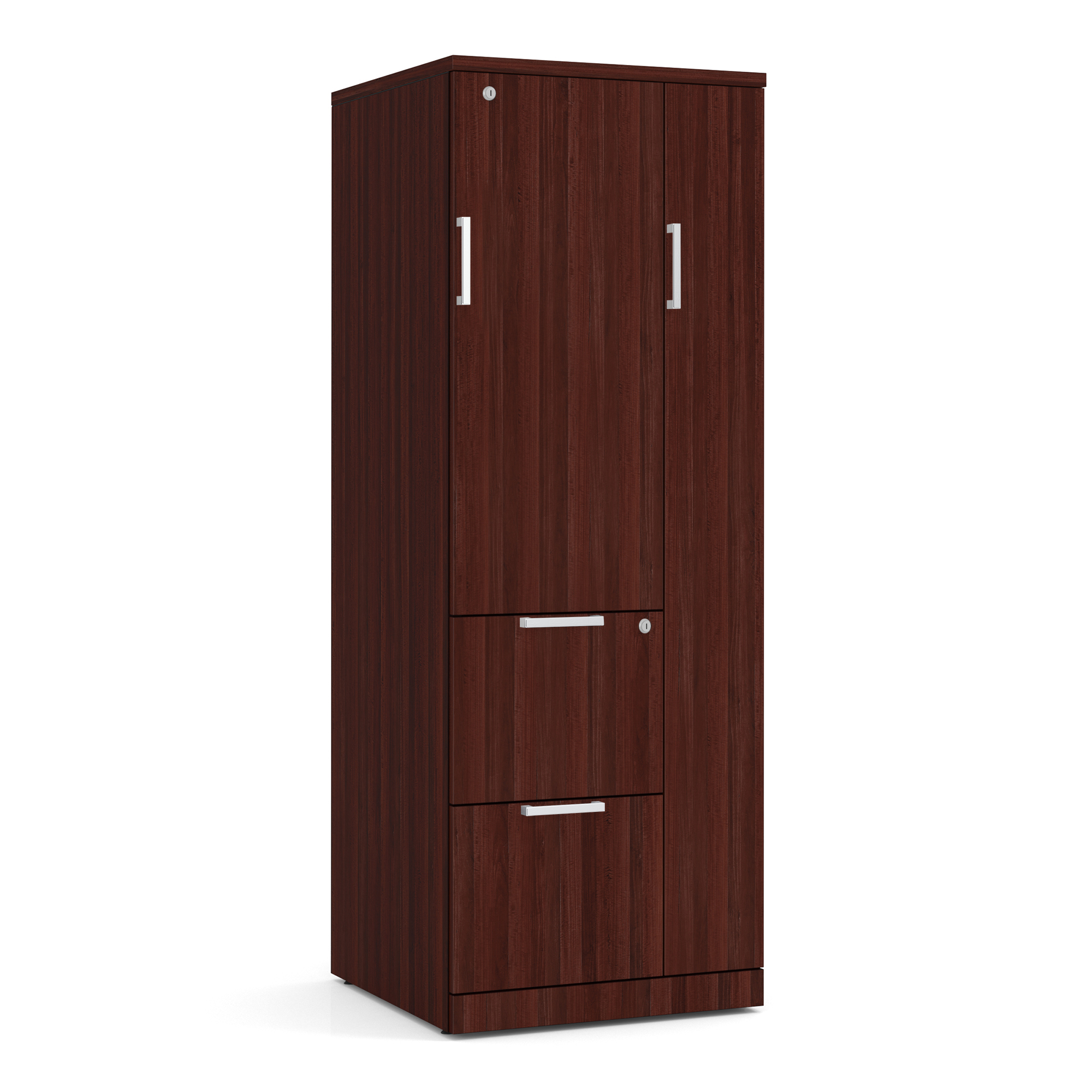 OfficeSource Storage & Wardrobe Cabinets Wardrobe Unit - Mahogany