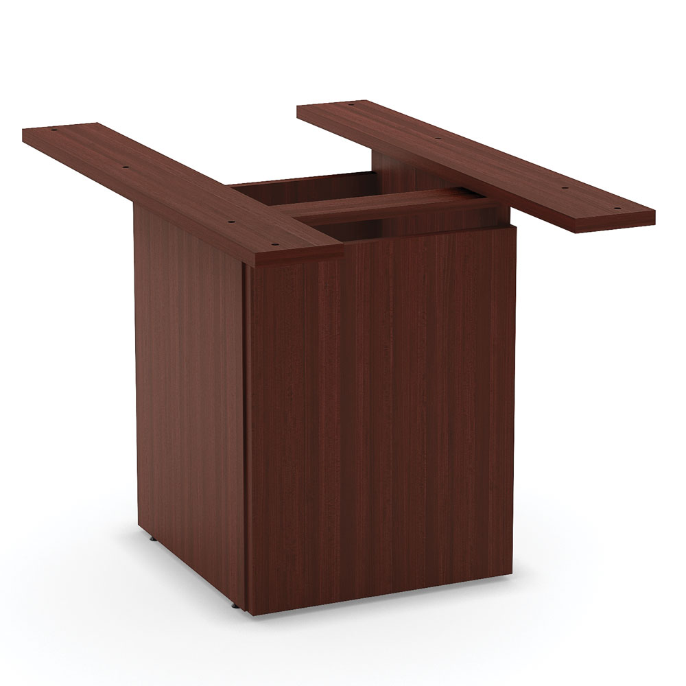 OfficeSource | OS Conference/Multi-Purpose | Board Table Cube Base With Access Door - Mahogany