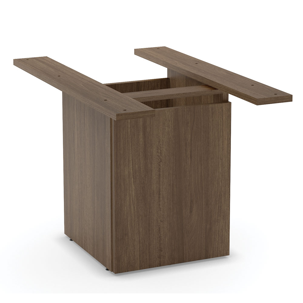 OfficeSource | OS Conference/Multi-Purpose | Board Table Cube Base With Access Door - Modern Walnut